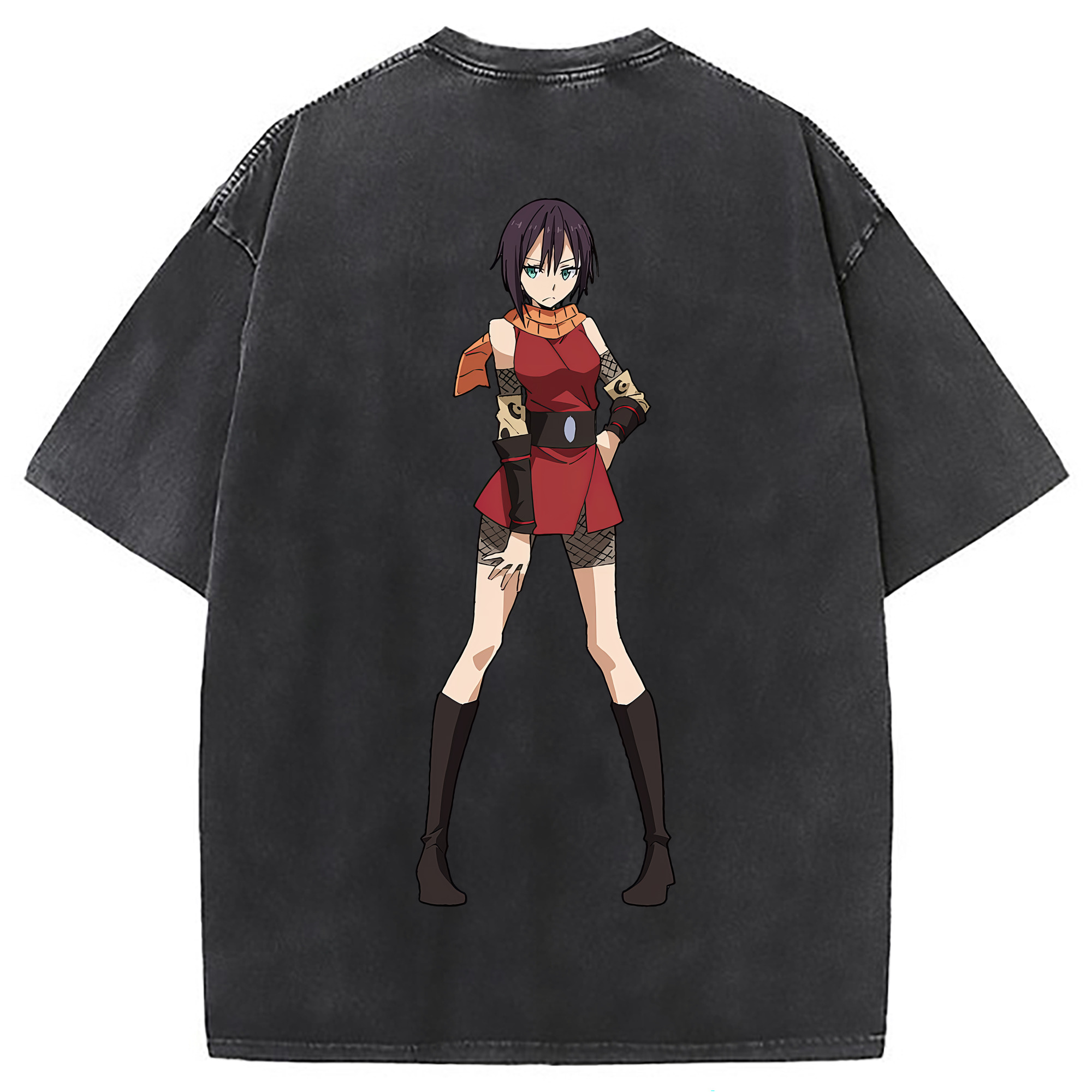 （画像用） 転スラ Regarding Reincarnated to Slime 綿100% ヴィンテージ風 半袖Tシャツ（背面プリント）