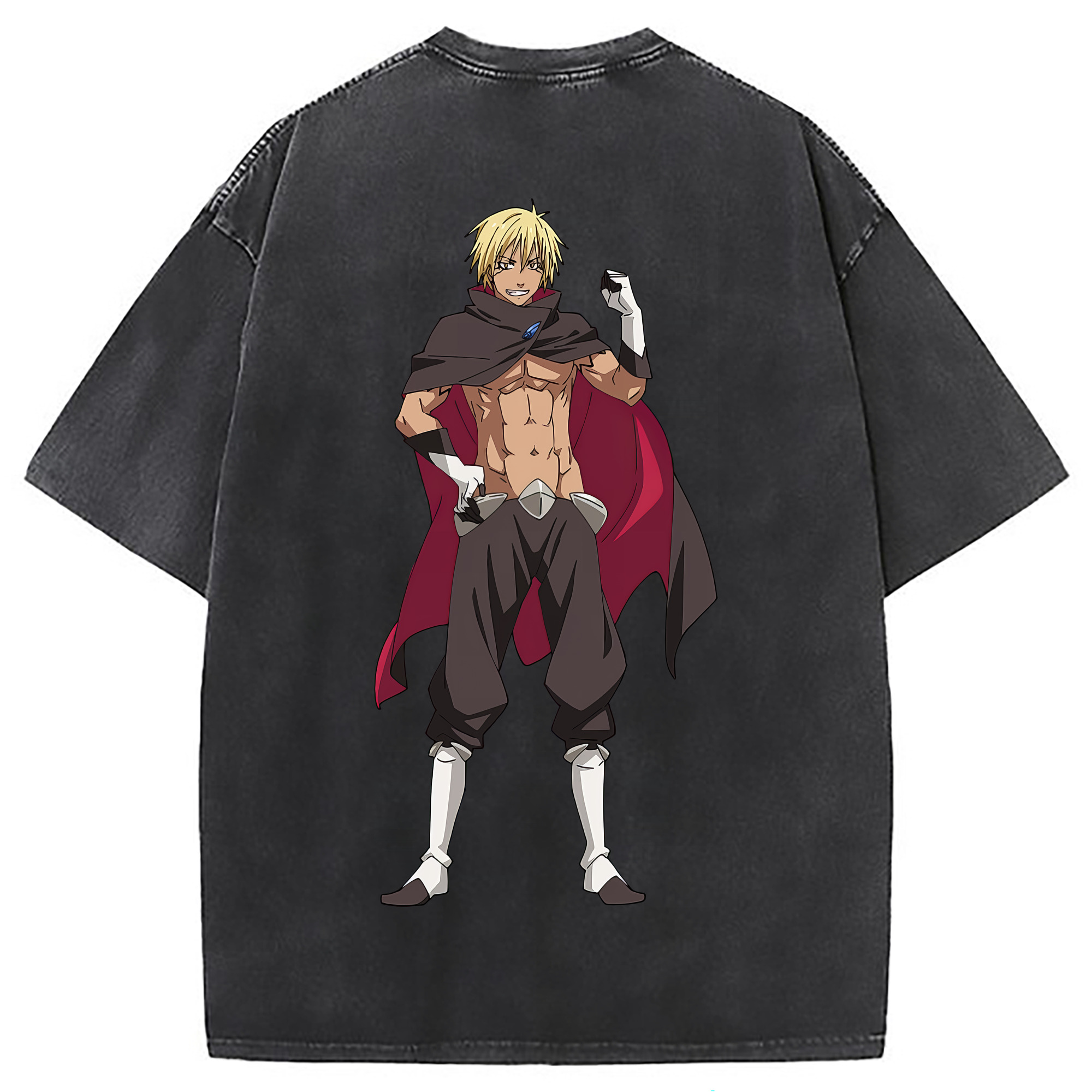 （画像用） 転スラ Regarding Reincarnated to Slime 綿100% ヴィンテージ風 半袖Tシャツ（背面プリント）