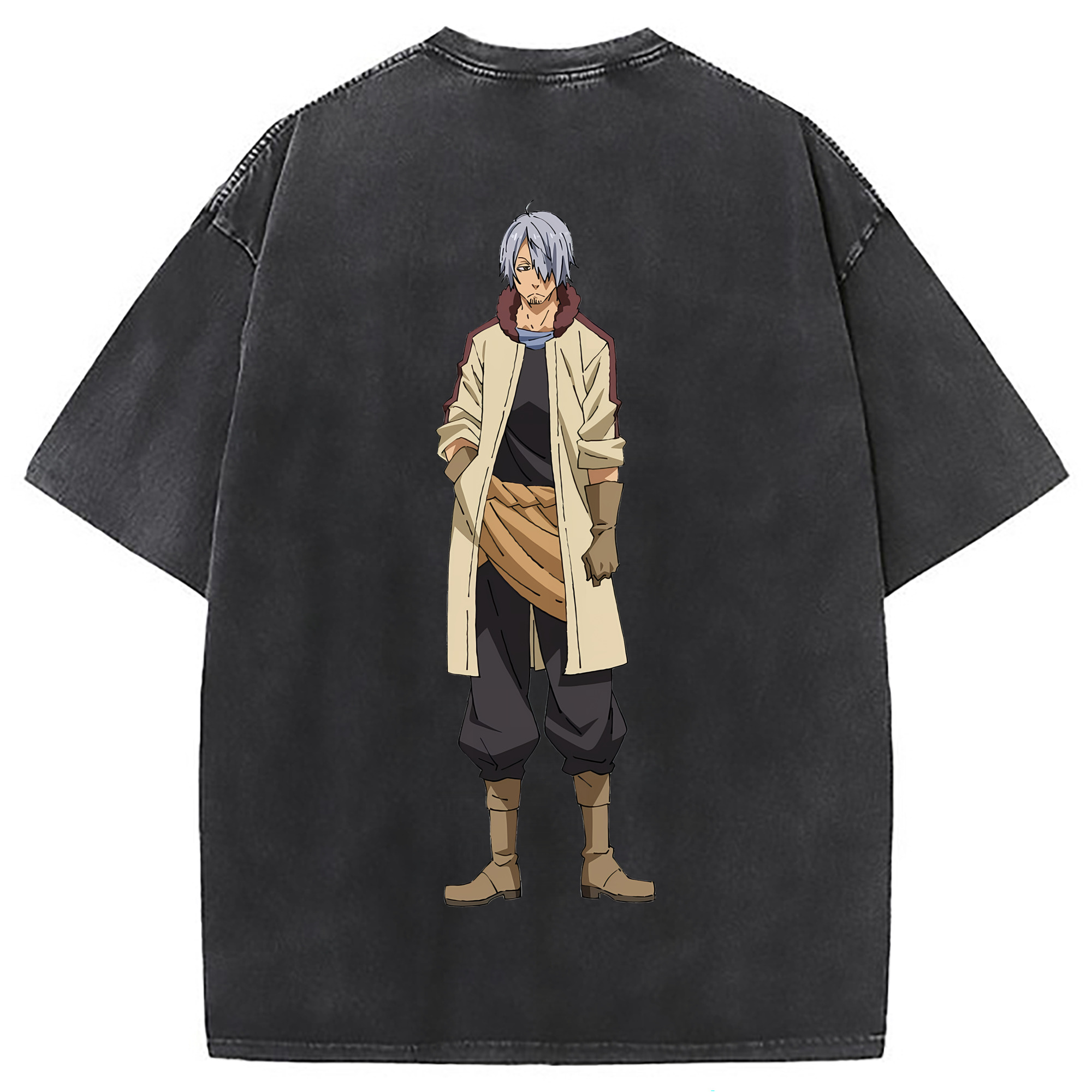 （画像用） 転スラ Regarding Reincarnated to Slime 綿100% ヴィンテージ風 半袖Tシャツ（背面プリント）