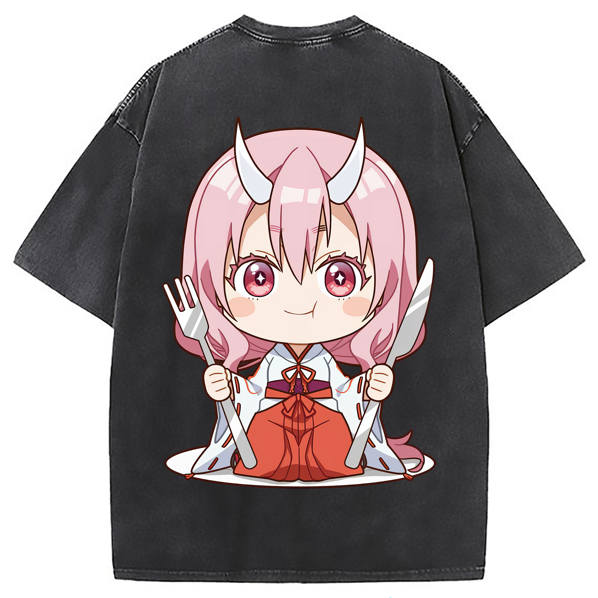 （画像用） 転スラ Regarding Reincarnated to Slime 綿100% ヴィンテージ風 半袖Tシャツ（背面プリント）