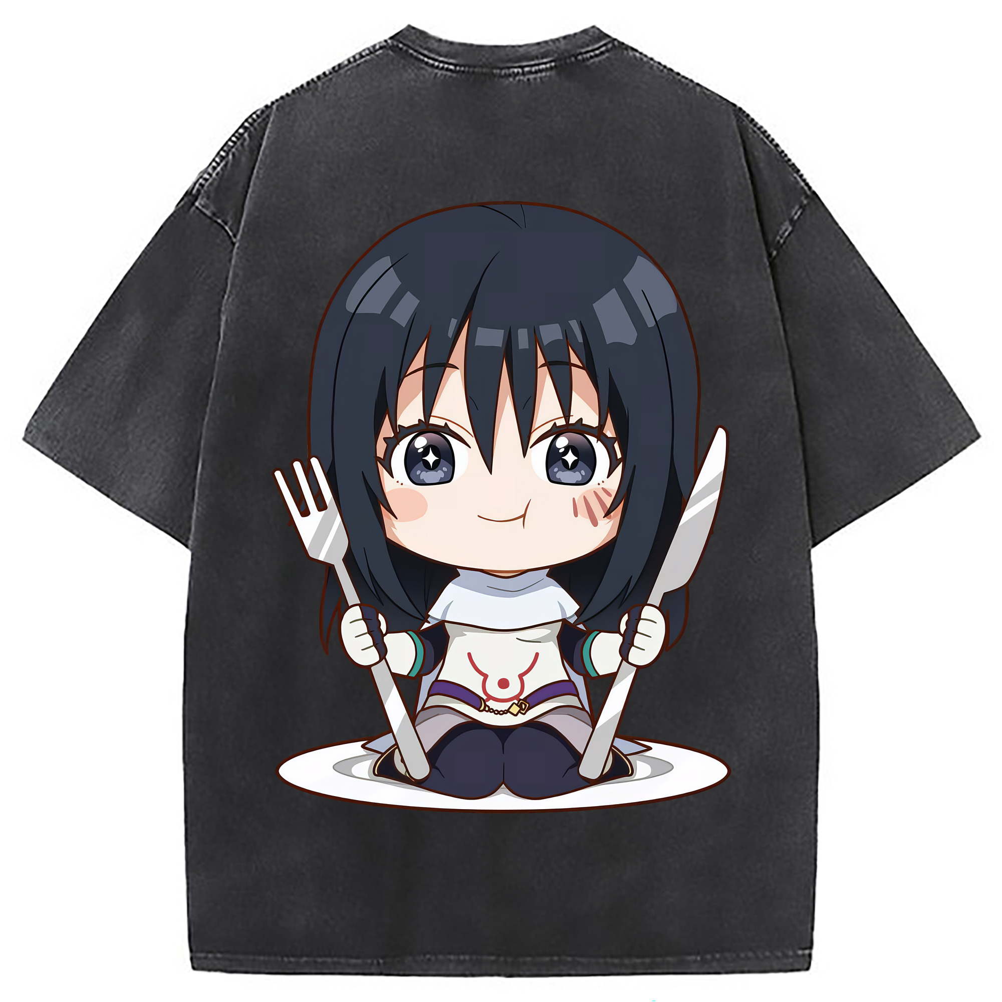 （画像用） 転スラ Regarding Reincarnated to Slime 綿100% ヴィンテージ風 半袖Tシャツ（背面プリント）