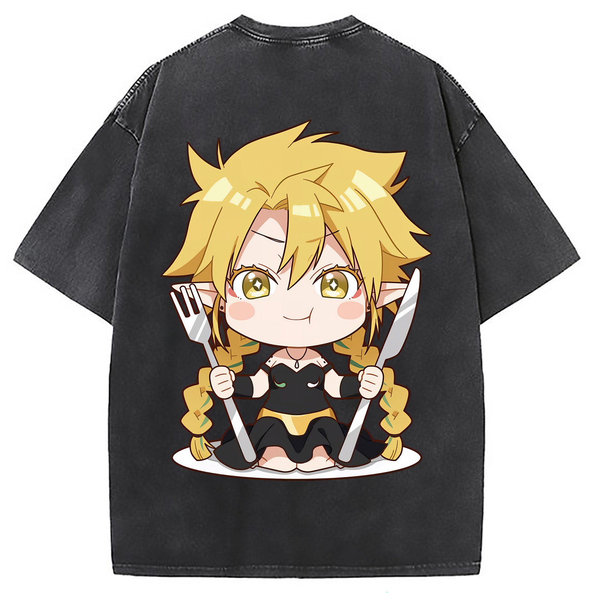 （画像用） 転スラ Regarding Reincarnated to Slime 綿100% ヴィンテージ風 半袖Tシャツ（背面プリント）