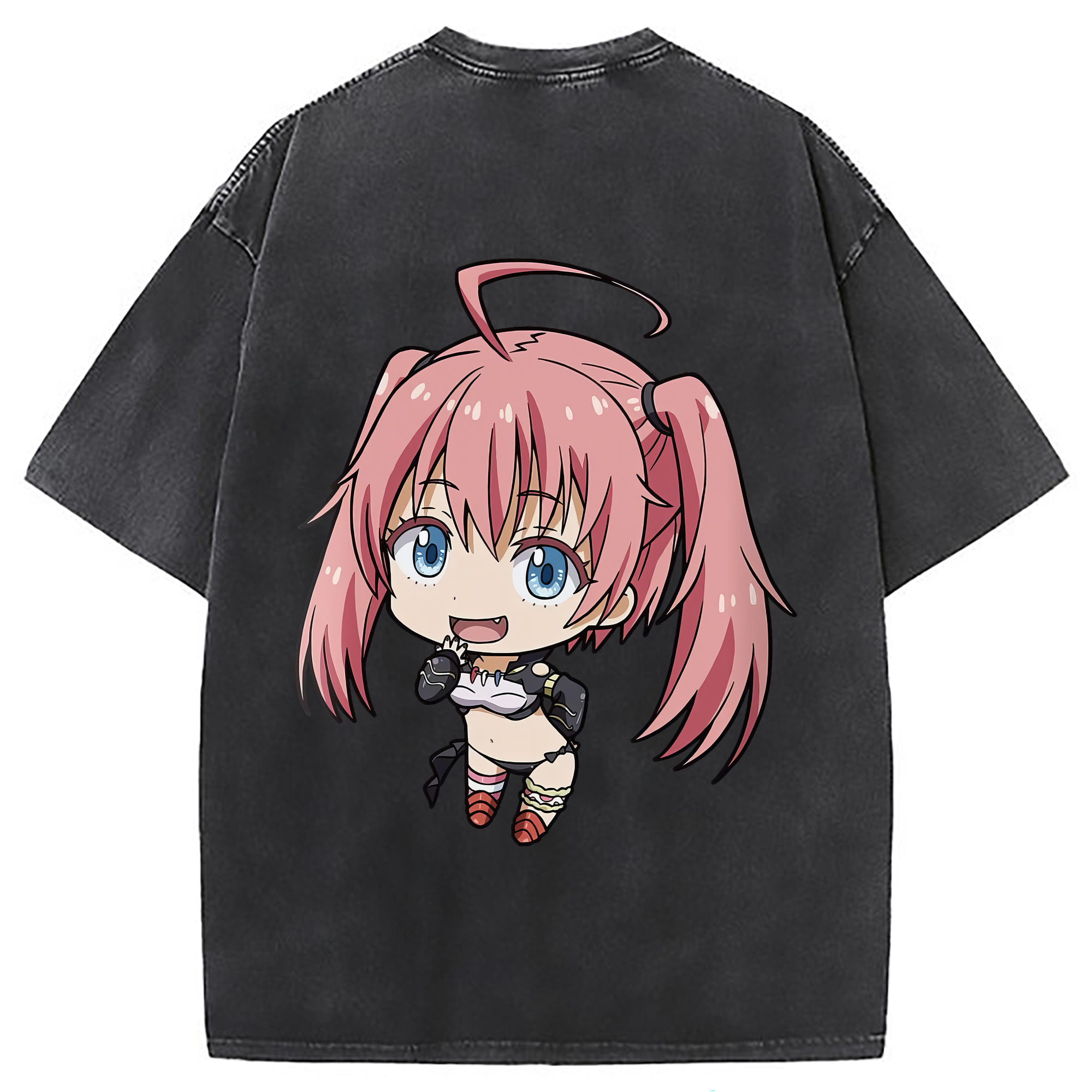 （画像用） 転スラ Regarding Reincarnated to Slime 綿100% ヴィンテージ風 半袖Tシャツ（背面プリント）