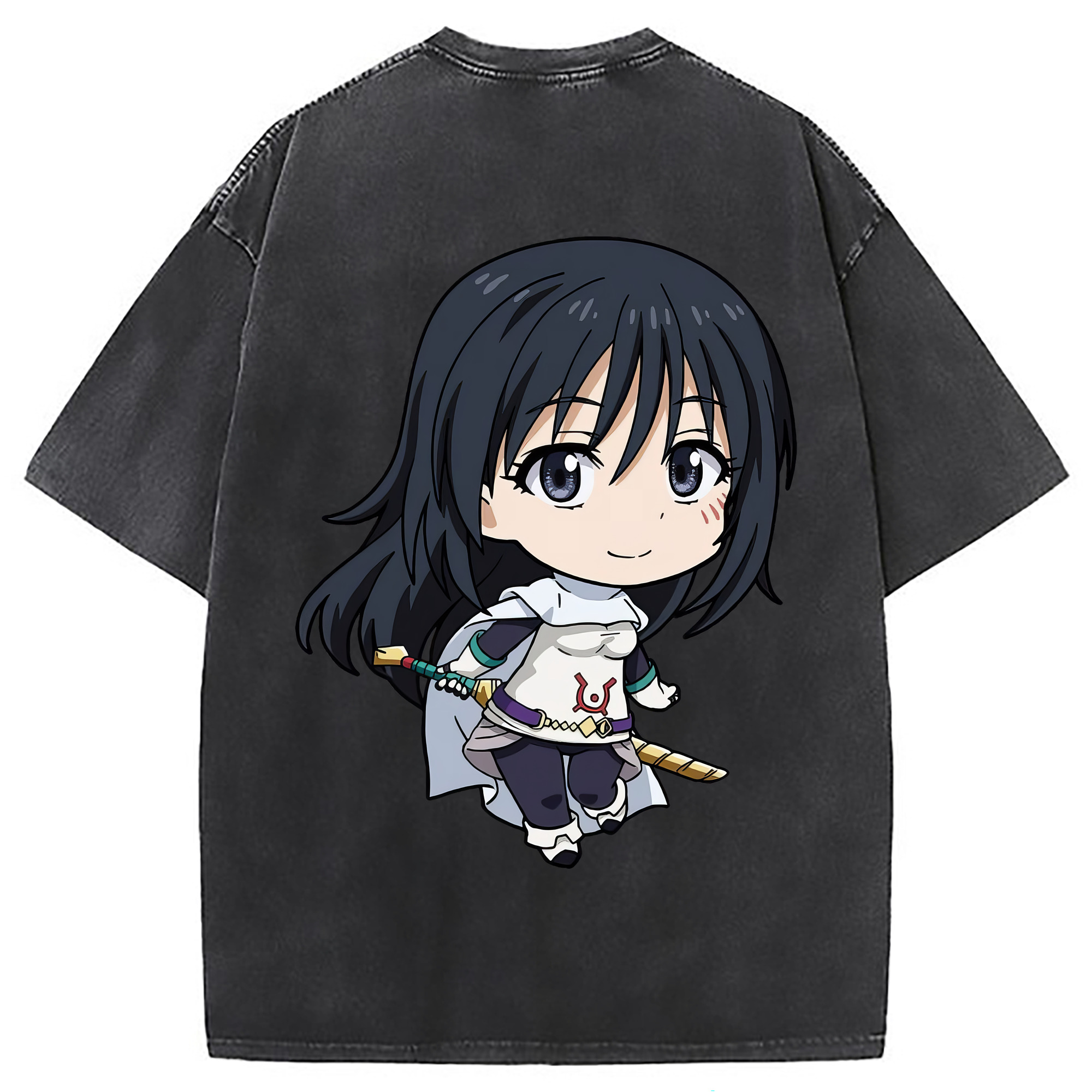 （画像用） 転スラ Regarding Reincarnated to Slime 綿100% ヴィンテージ風 半袖Tシャツ（背面プリント）
