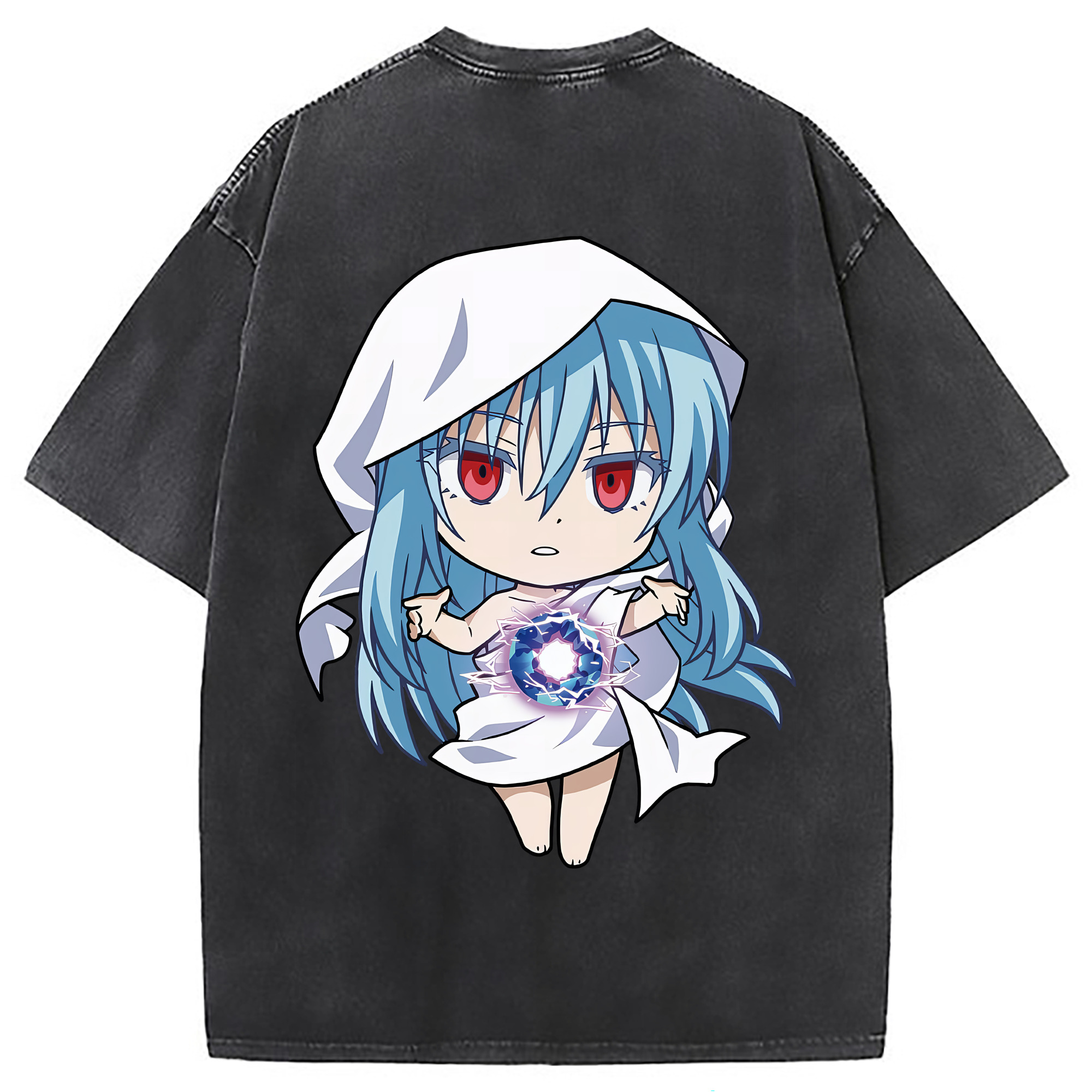 （画像用） 転スラ Regarding Reincarnated to Slime 綿100% ヴィンテージ風 半袖Tシャツ（背面プリント）