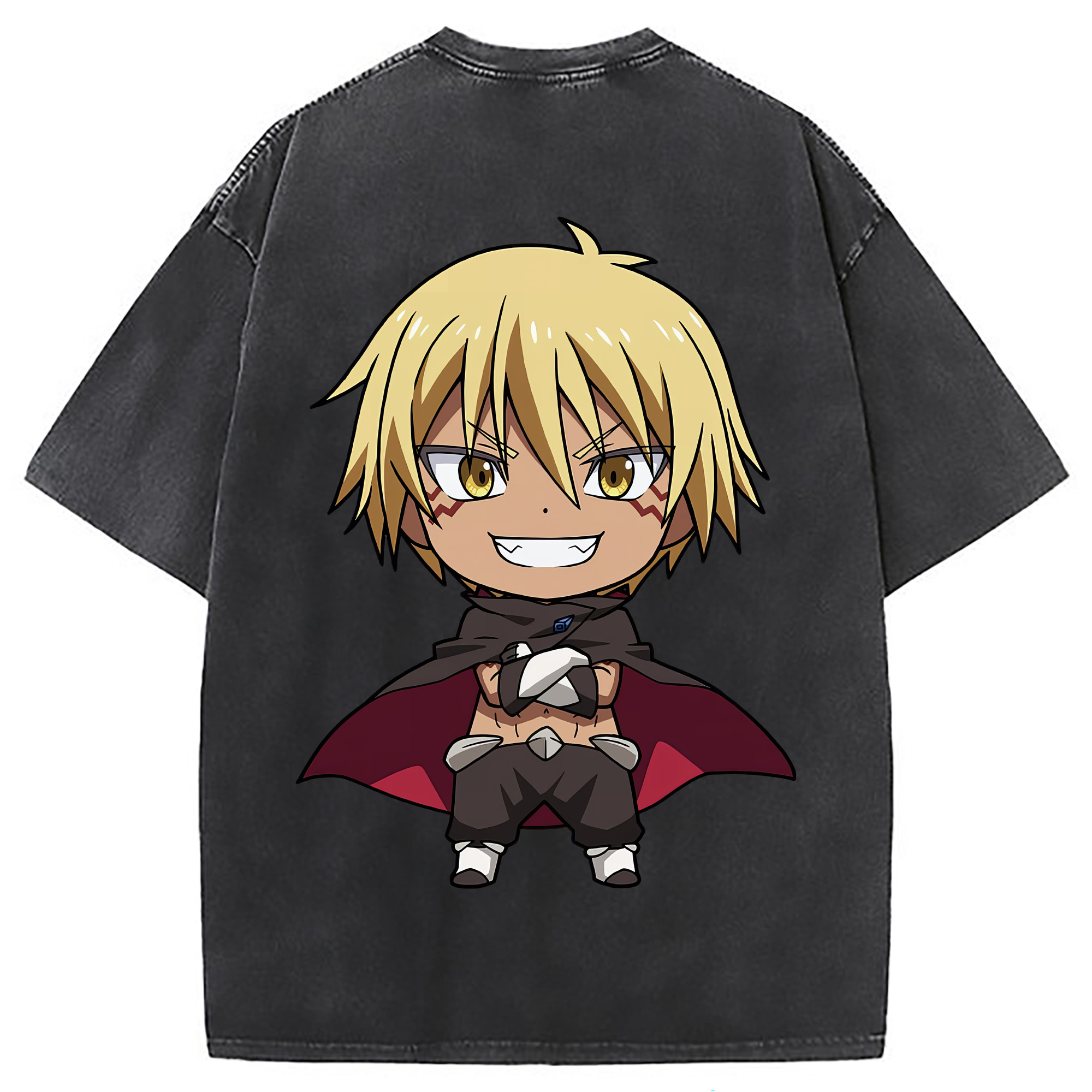（画像用） 転スラ Regarding Reincarnated to Slime 綿100% ヴィンテージ風 半袖Tシャツ（背面プリント）