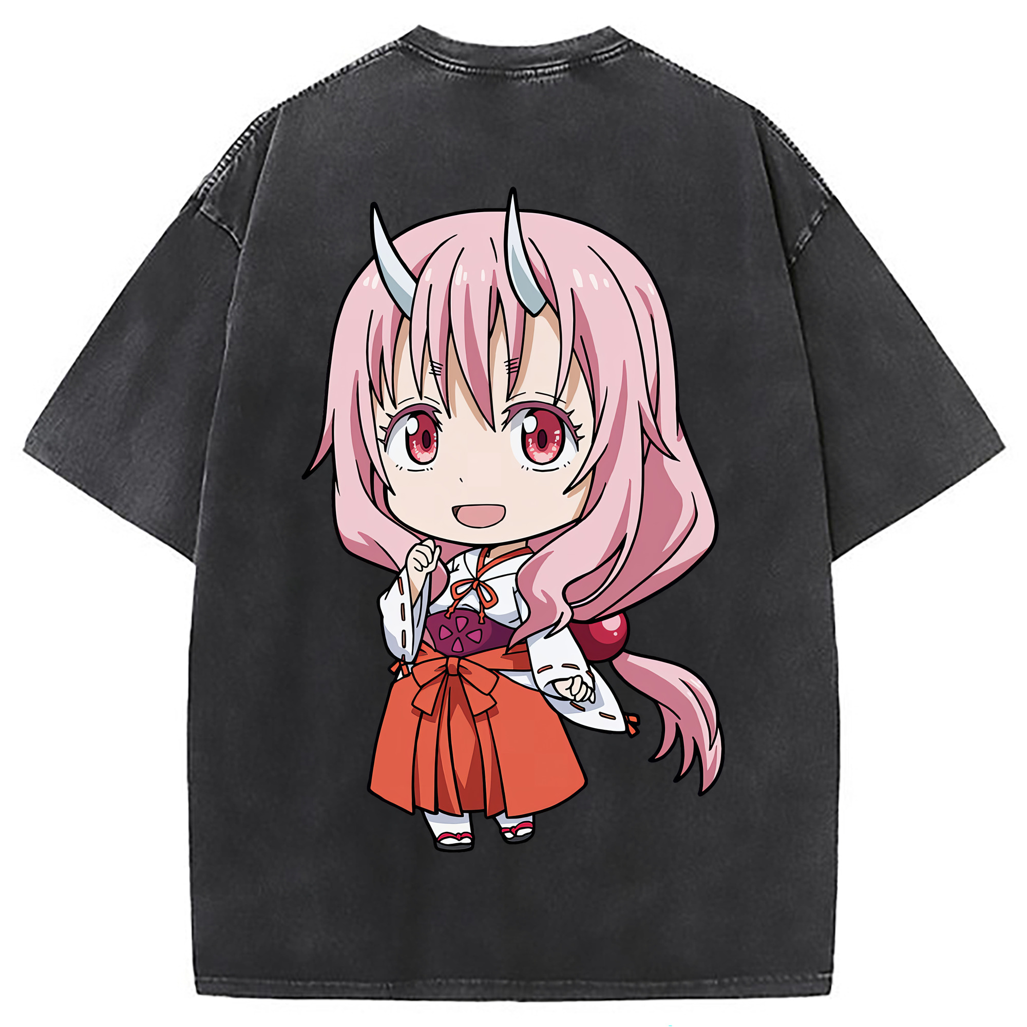 （画像用） 転スラ Regarding Reincarnated to Slime 綿100% ヴィンテージ風 半袖Tシャツ（背面プリント）