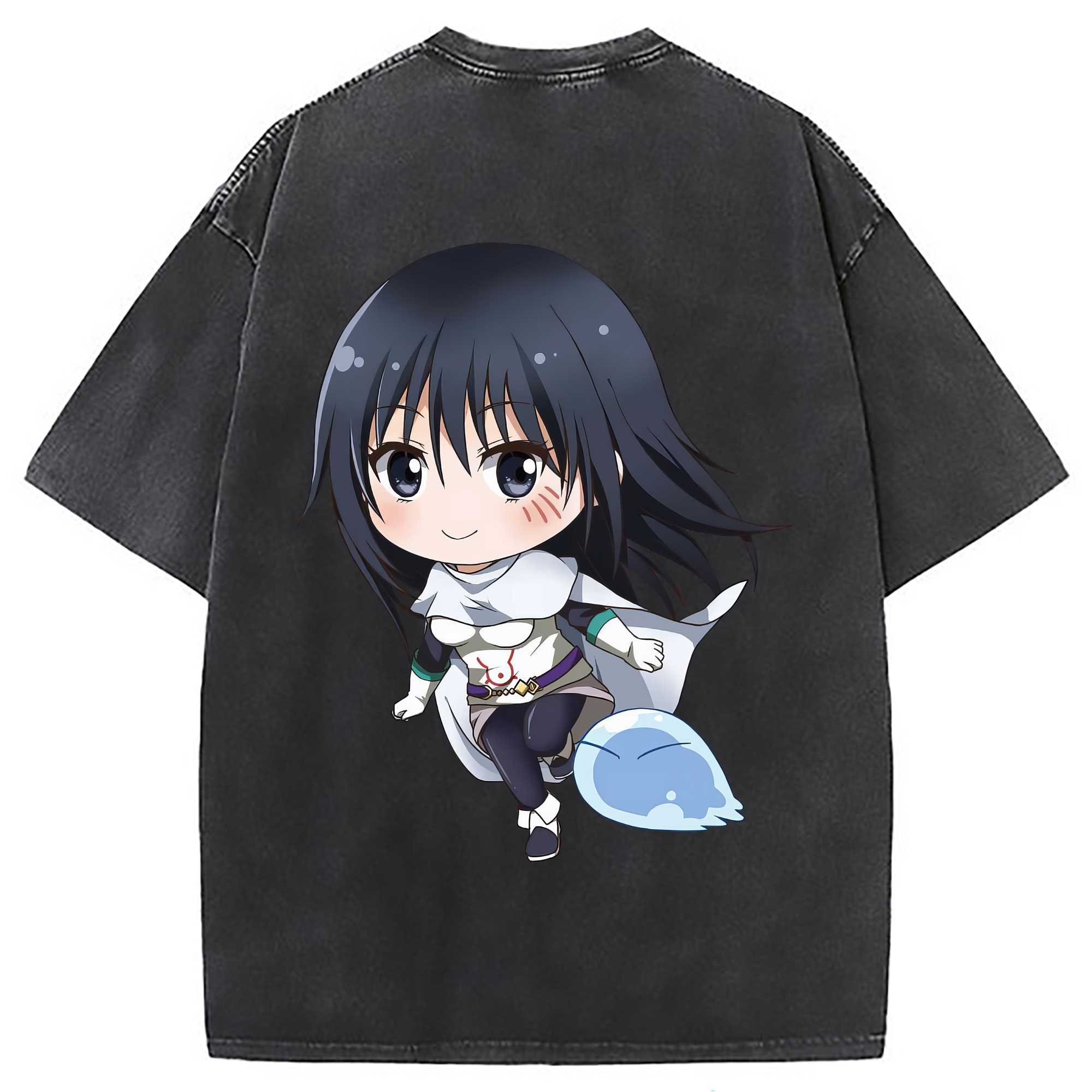 （画像用） 転スラ Regarding Reincarnated to Slime 綿100% ヴィンテージ風 半袖Tシャツ（背面プリント）