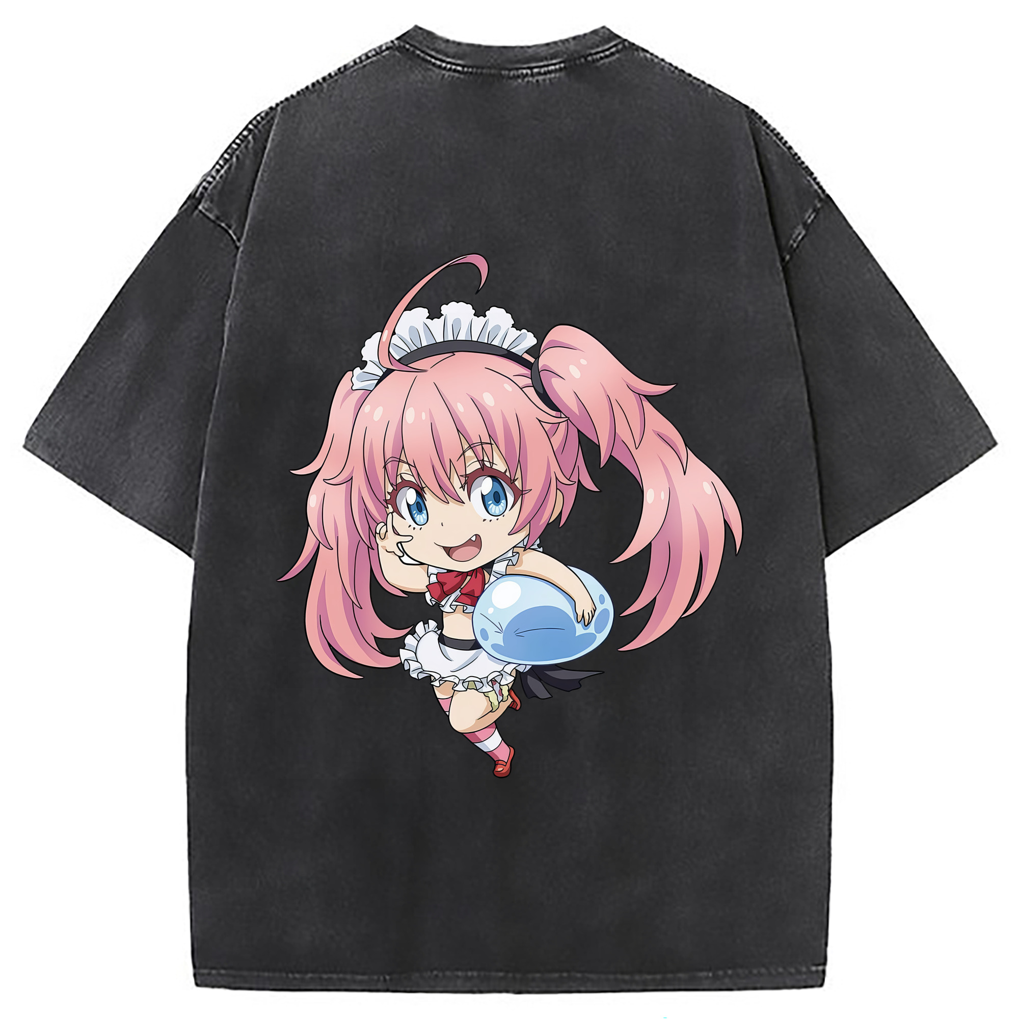 （画像用） 転スラ Regarding Reincarnated to Slime 綿100% ヴィンテージ風 半袖Tシャツ（背面プリント）