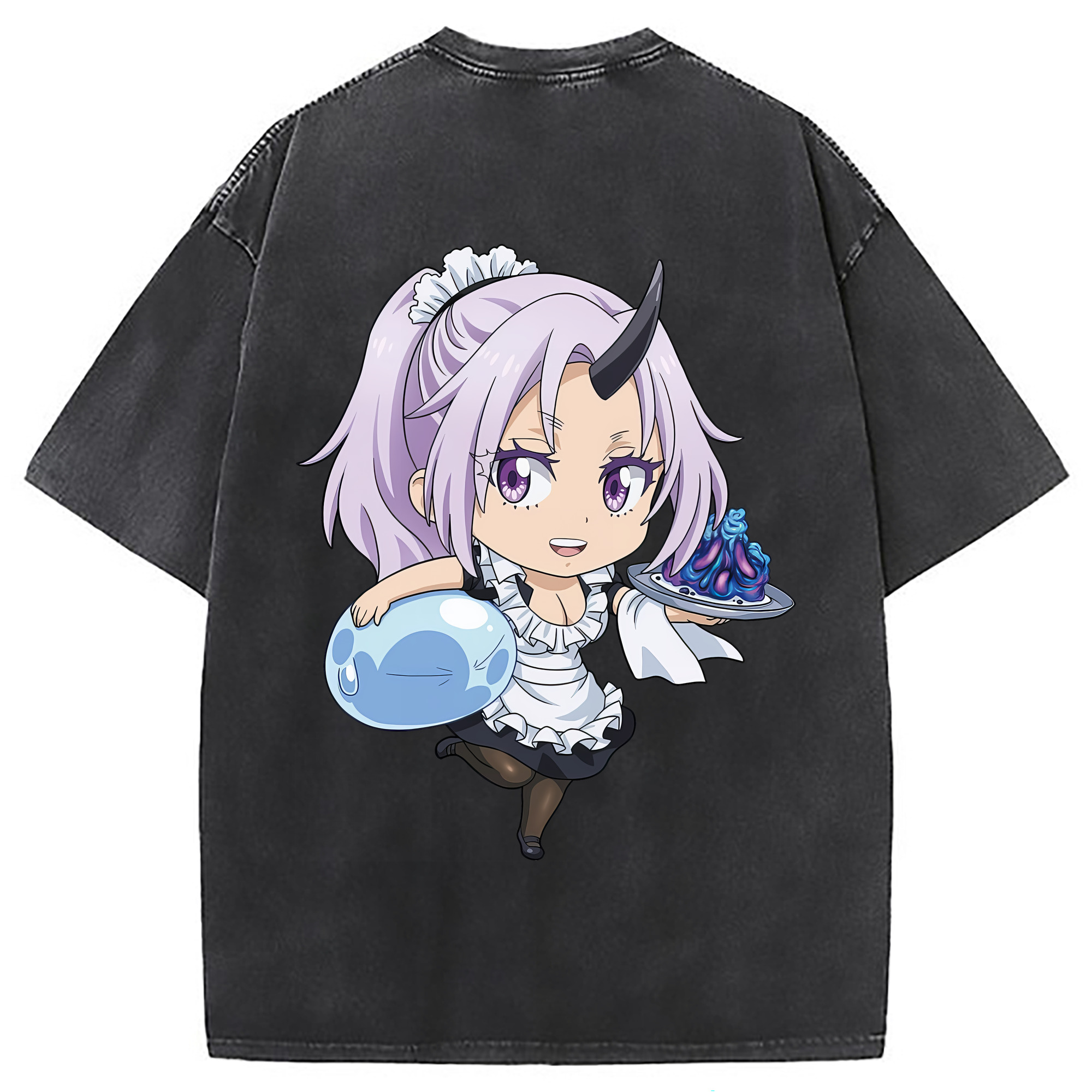 （画像用） 転スラ Regarding Reincarnated to Slime 綿100% ヴィンテージ風 半袖Tシャツ（背面プリント）
