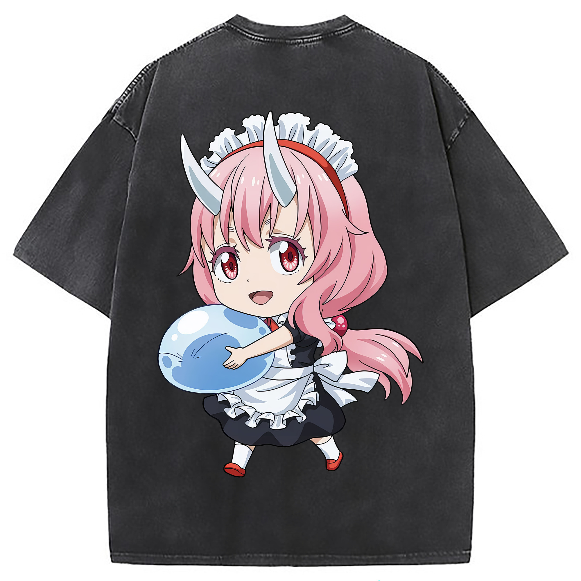 （画像用） 転スラ Regarding Reincarnated to Slime 綿100% ヴィンテージ風 半袖Tシャツ（背面プリント）