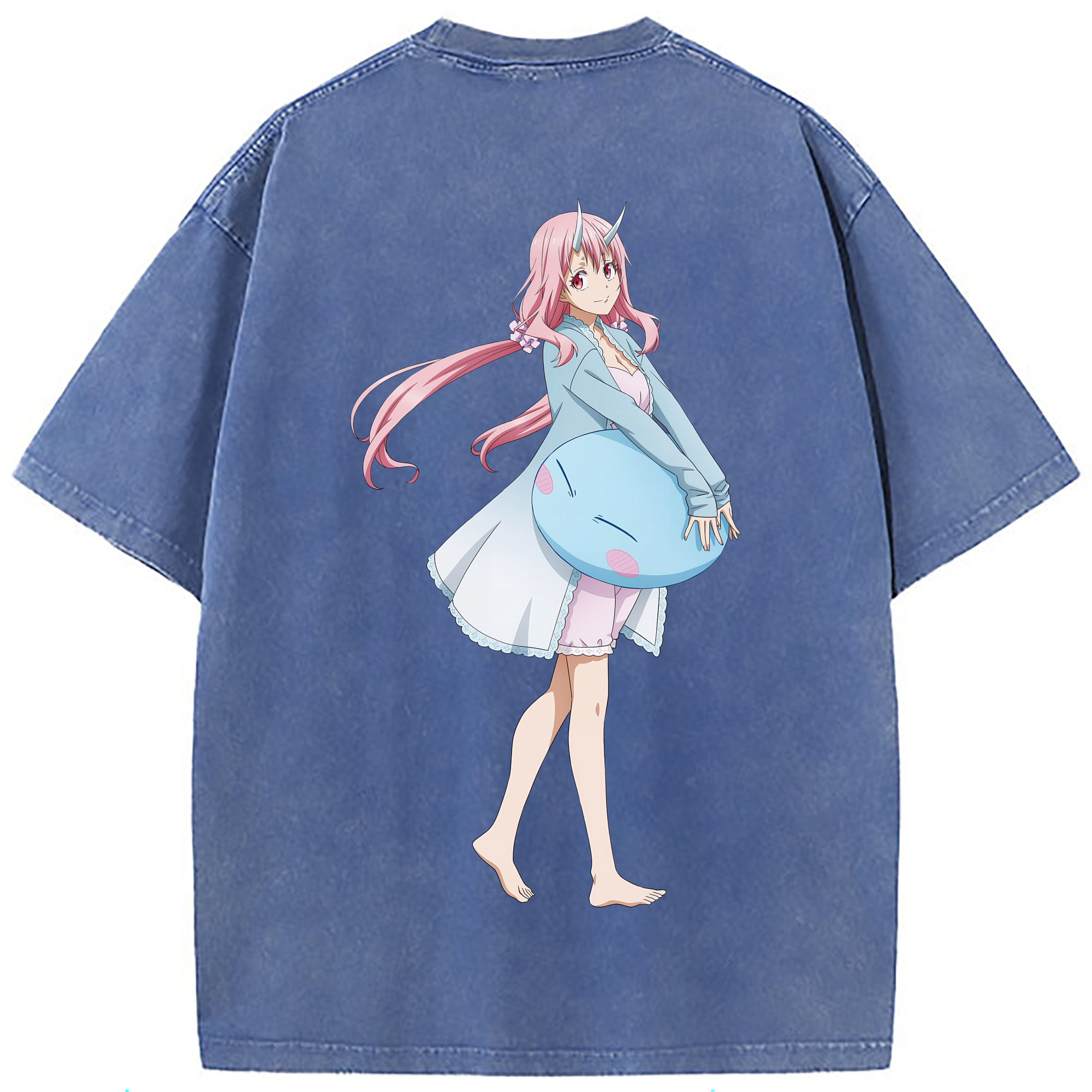 （画像用） 転スラ Regarding Reincarnated to Slime 綿100% ヴィンテージ風 半袖Tシャツ（背面プリント）