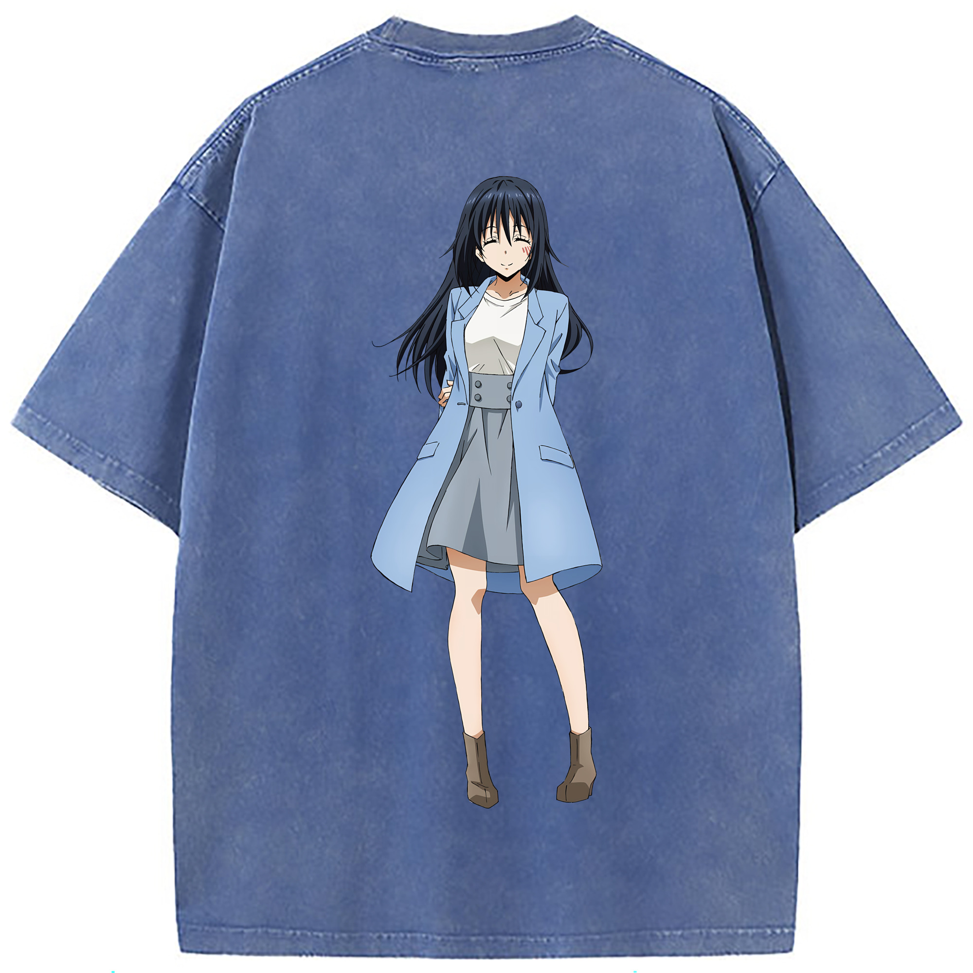 （画像用） 転スラ Regarding Reincarnated to Slime 綿100% ヴィンテージ風 半袖Tシャツ（背面プリント）