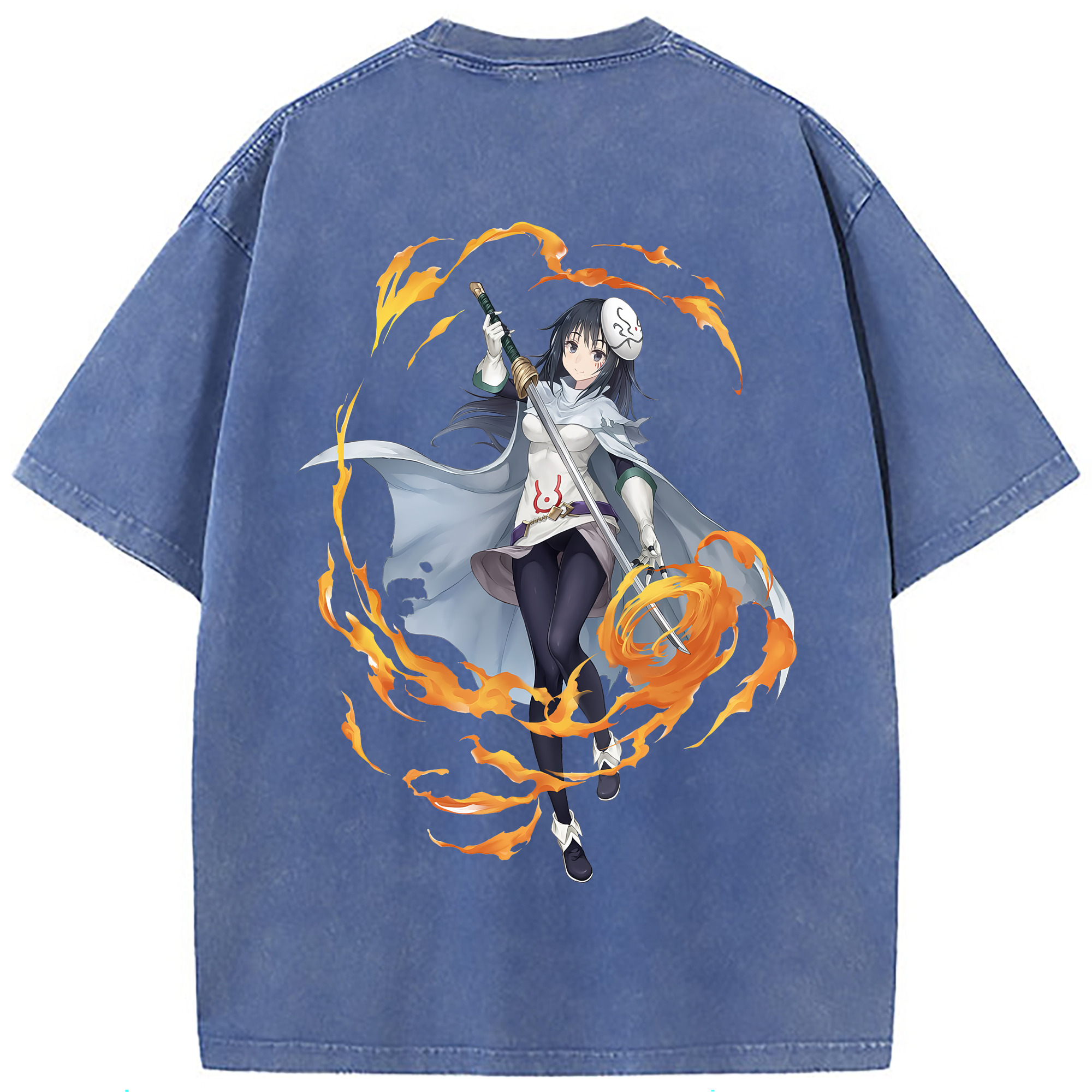 （画像用） 転スラ Regarding Reincarnated to Slime 綿100% ヴィンテージ風 半袖Tシャツ（背面プリント）