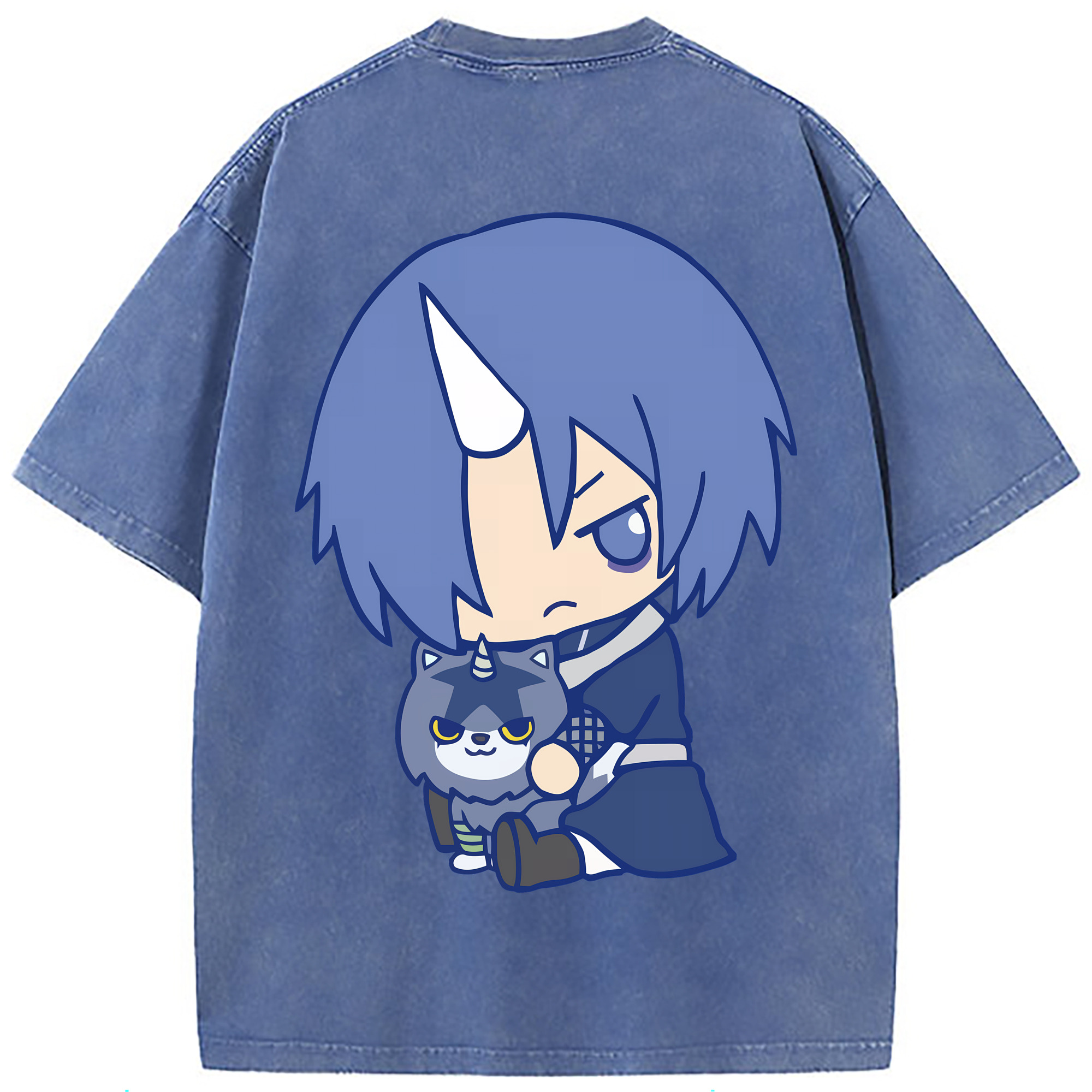 （画像用） 転スラ Regarding Reincarnated to Slime 綿100% ヴィンテージ風 半袖Tシャツ（背面プリント）