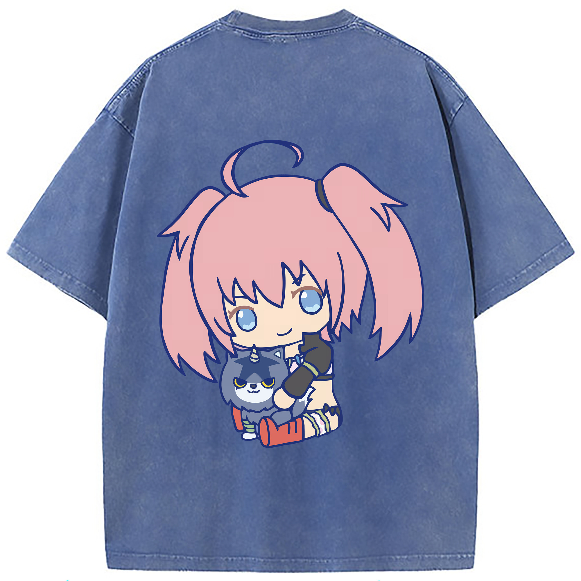 （画像用） 転スラ Regarding Reincarnated to Slime 綿100% ヴィンテージ風 半袖Tシャツ（背面プリント）