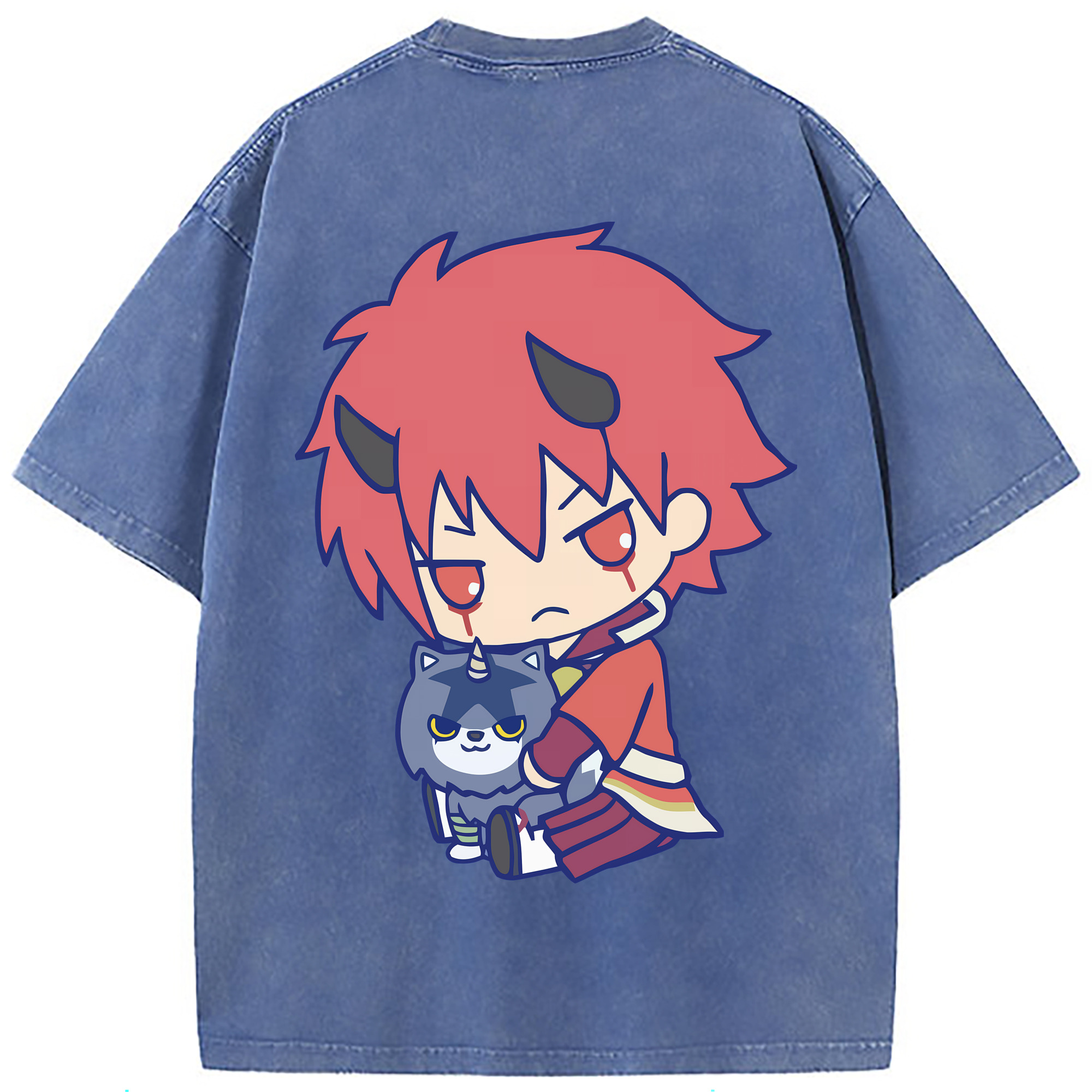 （画像用） 転スラ Regarding Reincarnated to Slime 綿100% ヴィンテージ風 半袖Tシャツ（背面プリント）