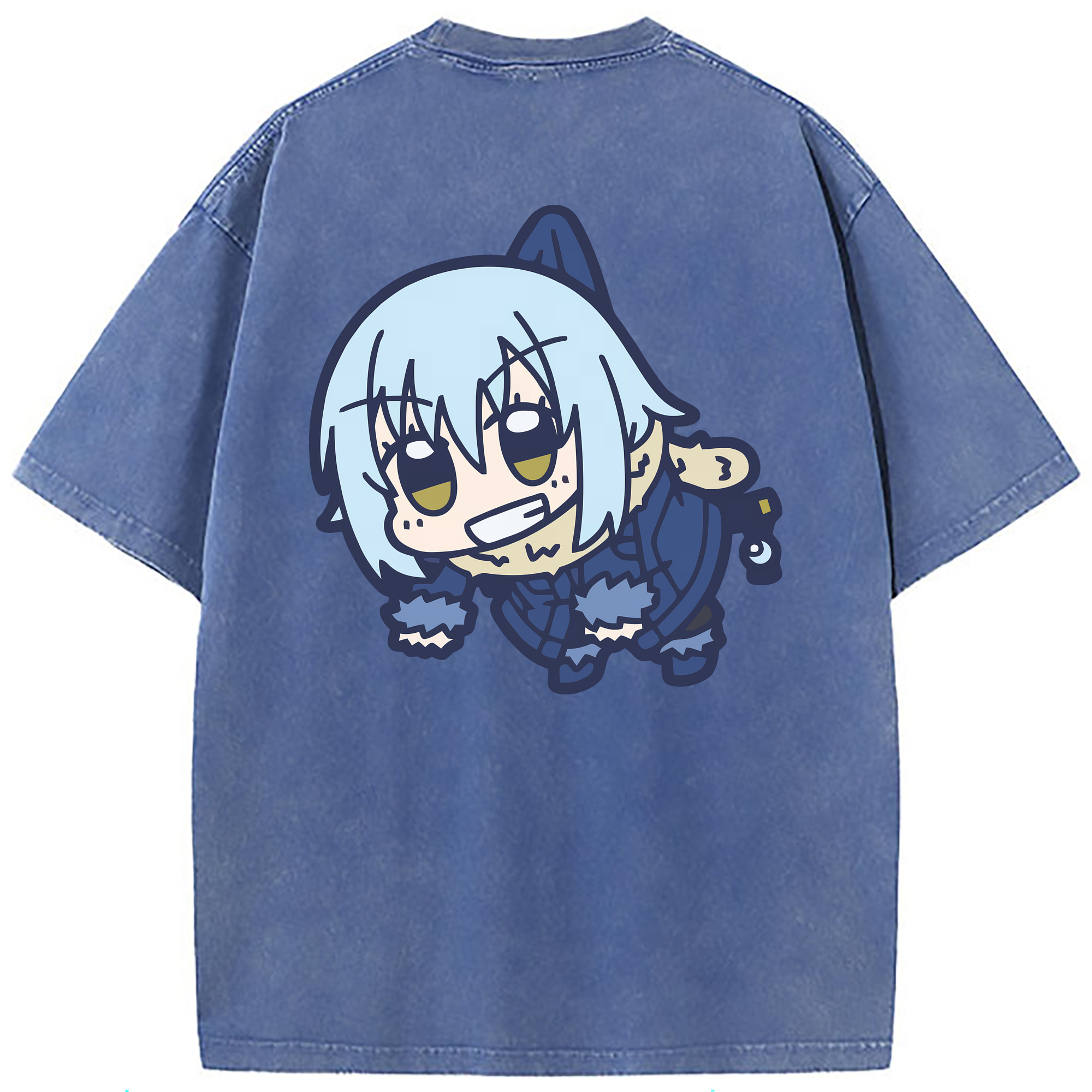 （画像用） 転スラ Regarding Reincarnated to Slime 綿100% ヴィンテージ風 半袖Tシャツ（背面プリント）