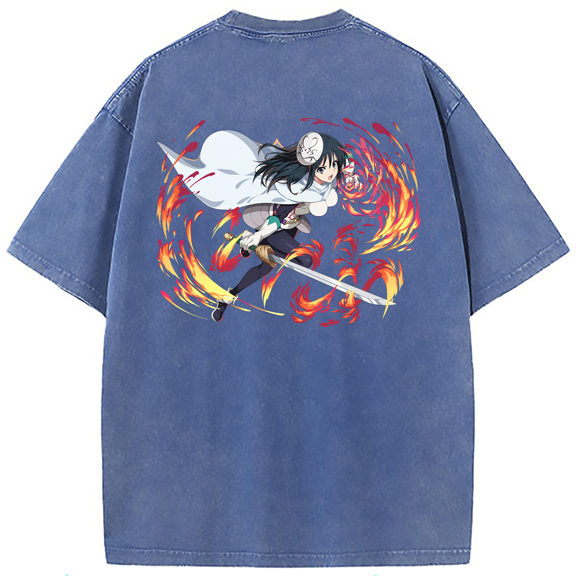 （画像用） 転スラ Regarding Reincarnated to Slime 綿100% ヴィンテージ風 半袖Tシャツ（背面プリント）