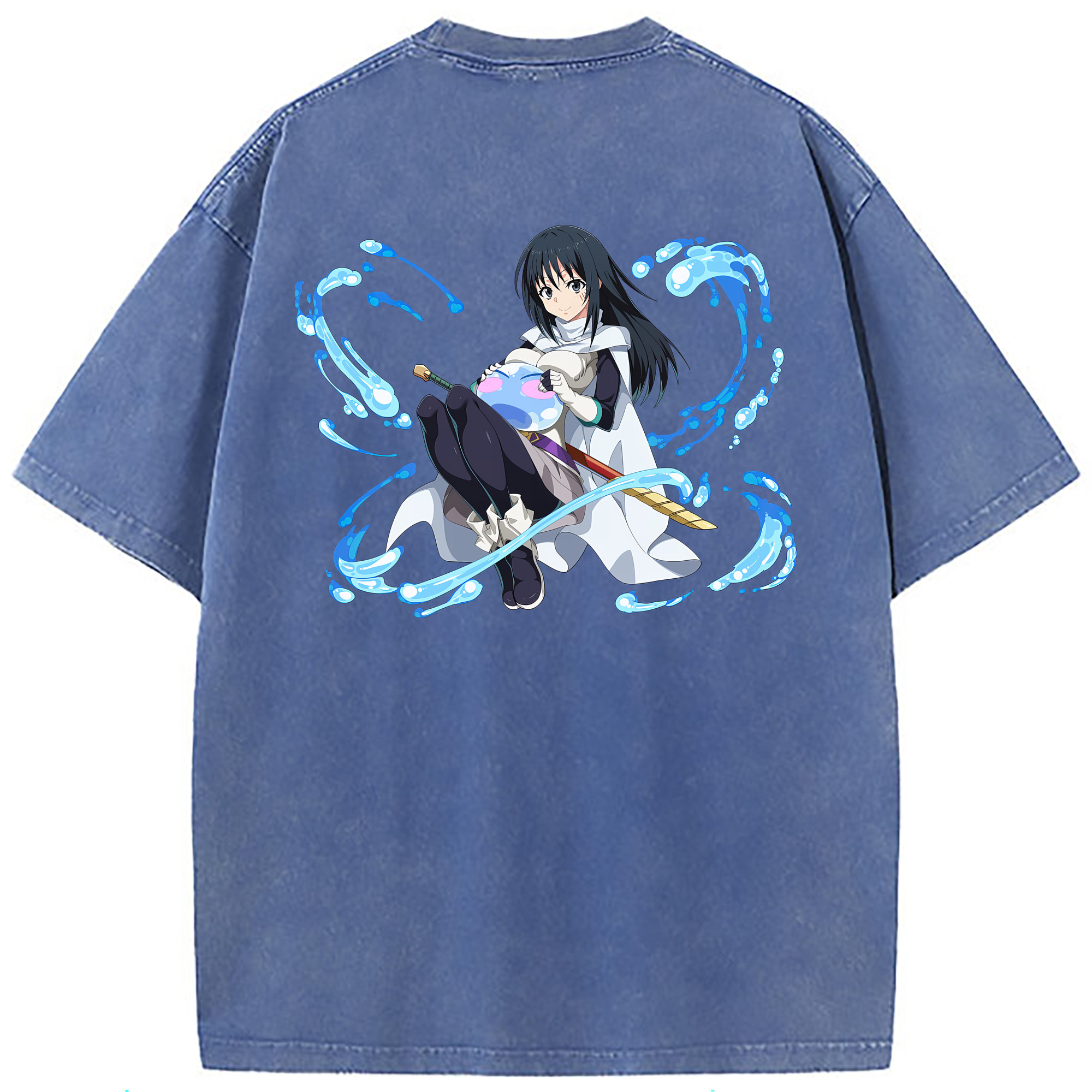 （画像用） 転スラ Regarding Reincarnated to Slime 綿100% ヴィンテージ風 半袖Tシャツ（背面プリント）