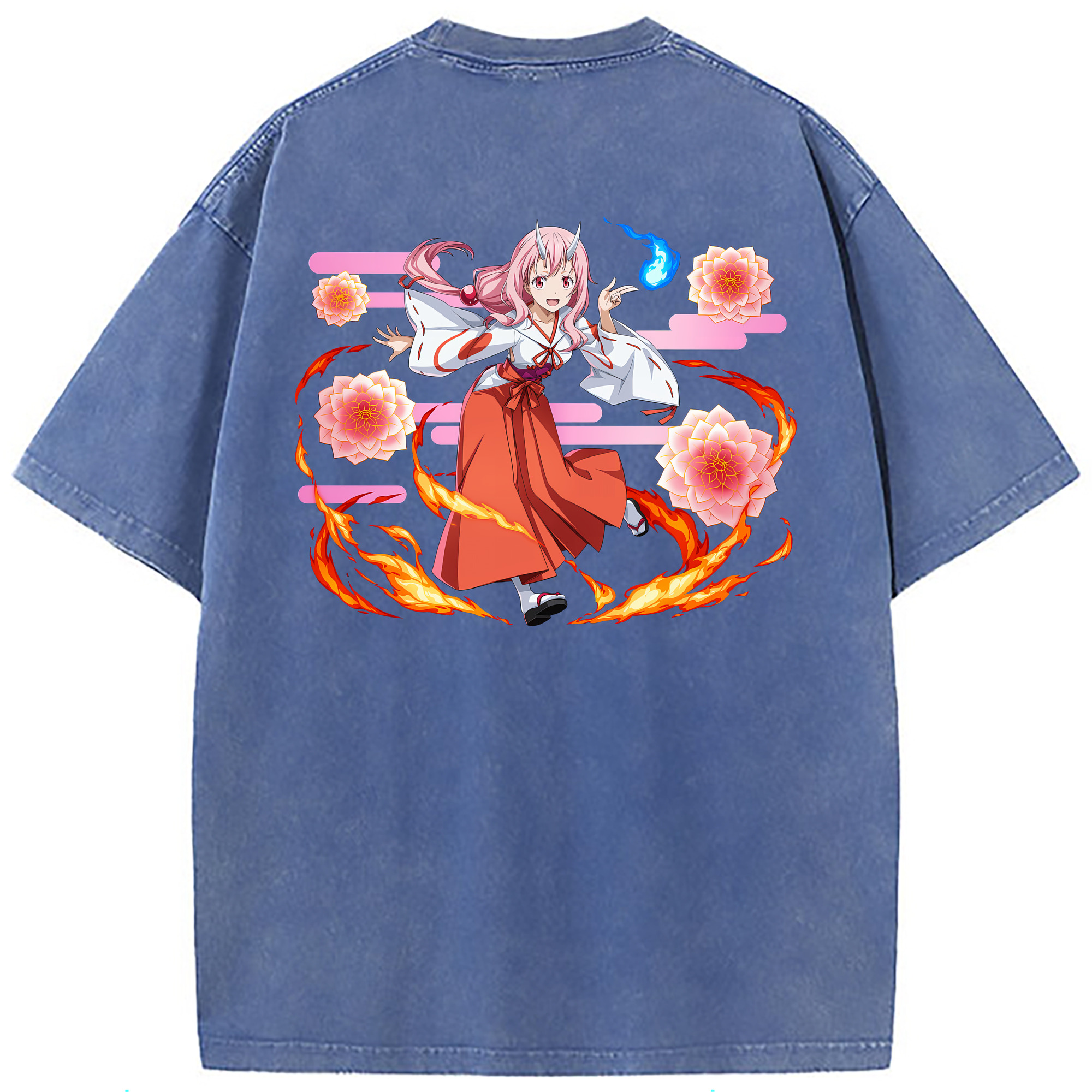 （画像用） 転スラ Regarding Reincarnated to Slime 綿100% ヴィンテージ風 半袖Tシャツ（背面プリント）