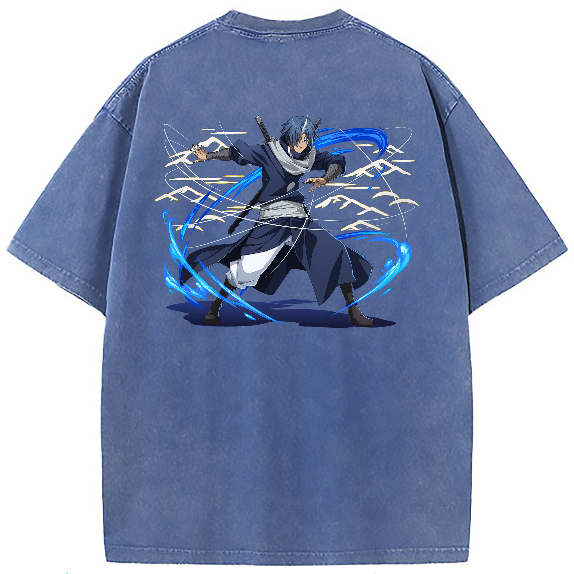 （画像用） 転スラ Regarding Reincarnated to Slime 綿100% ヴィンテージ風 半袖Tシャツ（背面プリント）