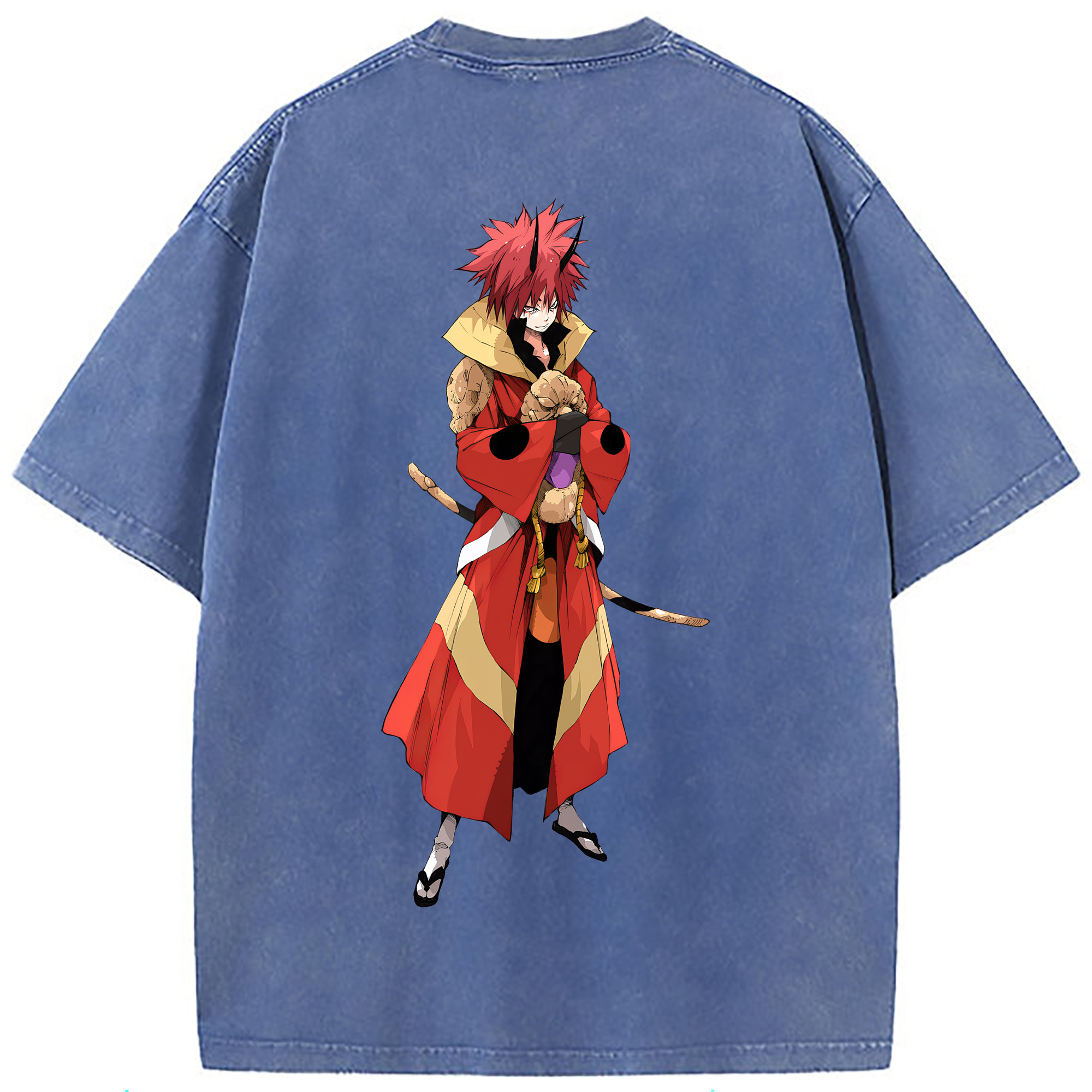 （画像用） 転スラ Regarding Reincarnated to Slime 綿100% ヴィンテージ風 半袖Tシャツ（背面プリント）