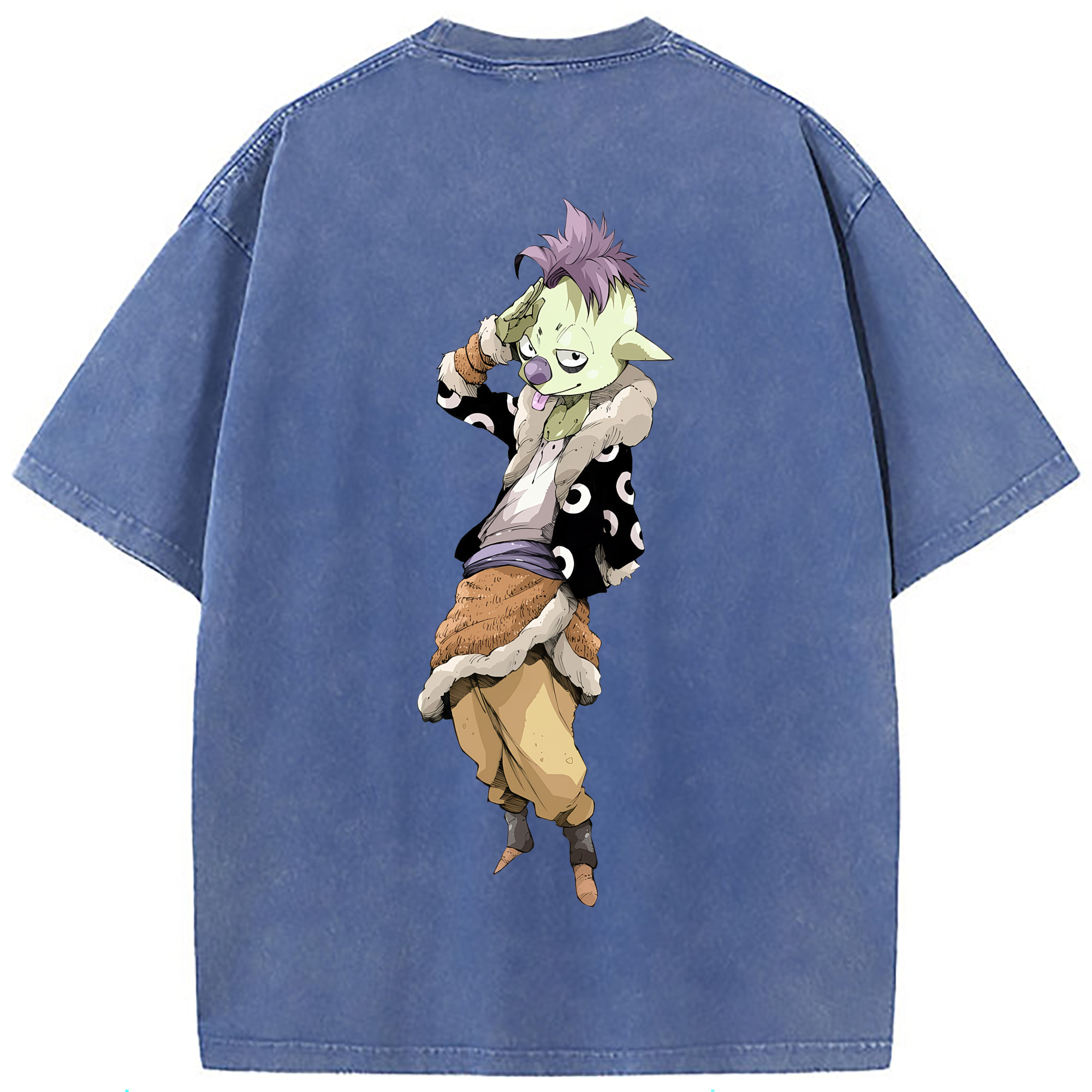 （画像用） 転スラ Regarding Reincarnated to Slime 綿100% ヴィンテージ風 半袖Tシャツ（背面プリント）