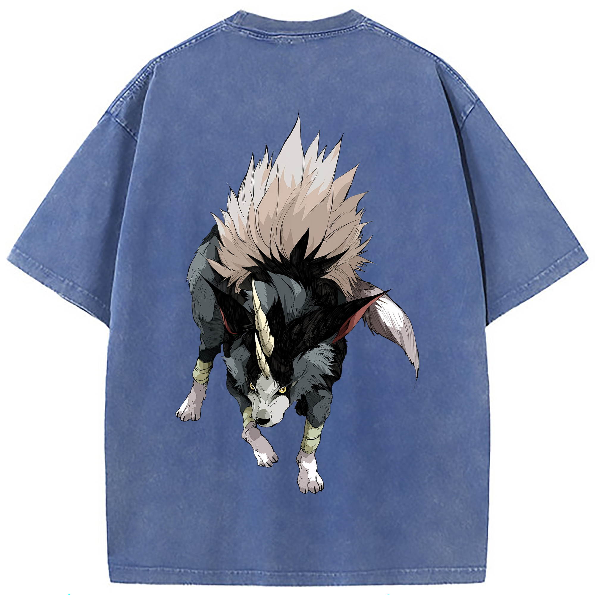 （画像用） 転スラ Regarding Reincarnated to Slime 綿100% ヴィンテージ風 半袖Tシャツ（背面プリント）