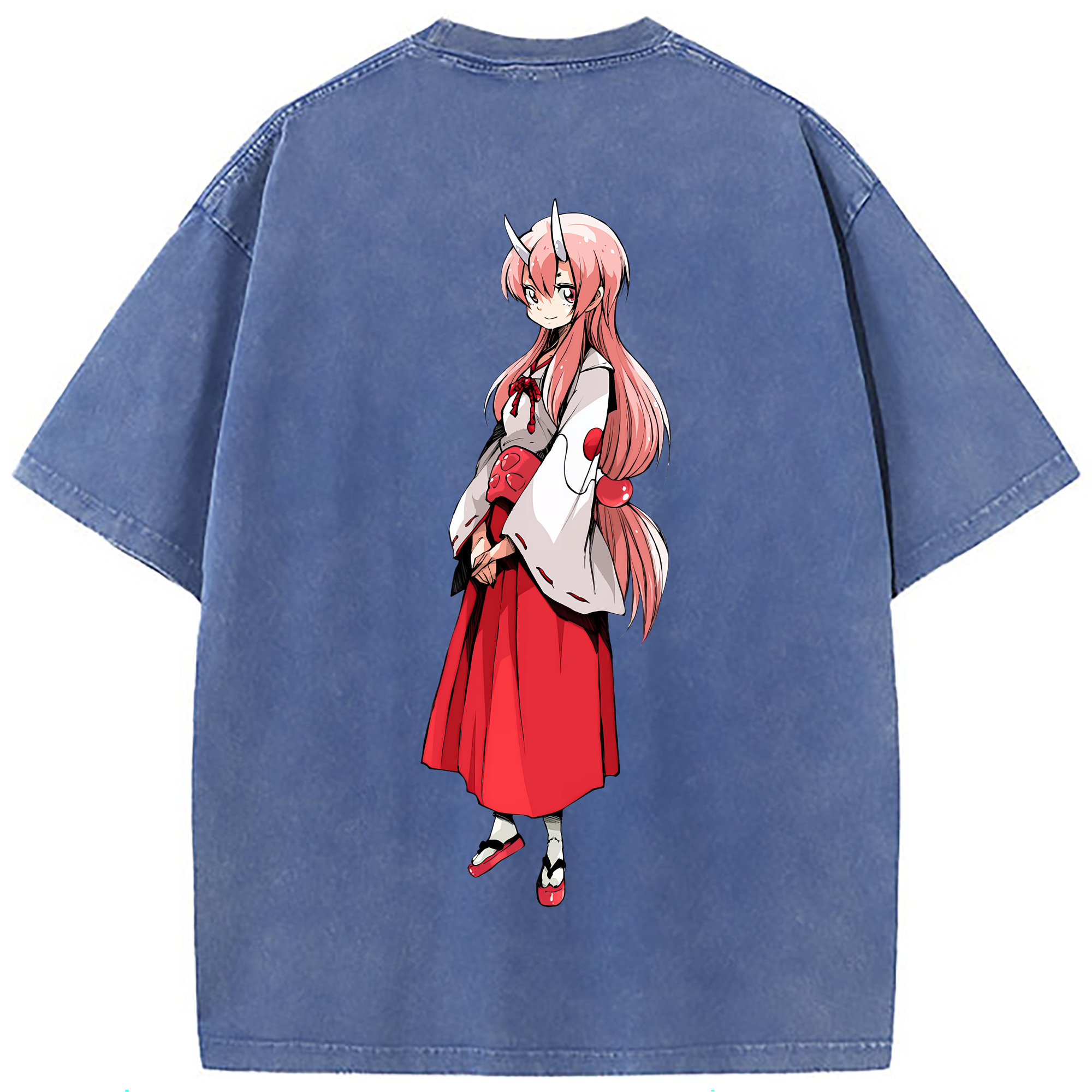 （画像用） 転スラ Regarding Reincarnated to Slime 綿100% ヴィンテージ風 半袖Tシャツ（背面プリント）