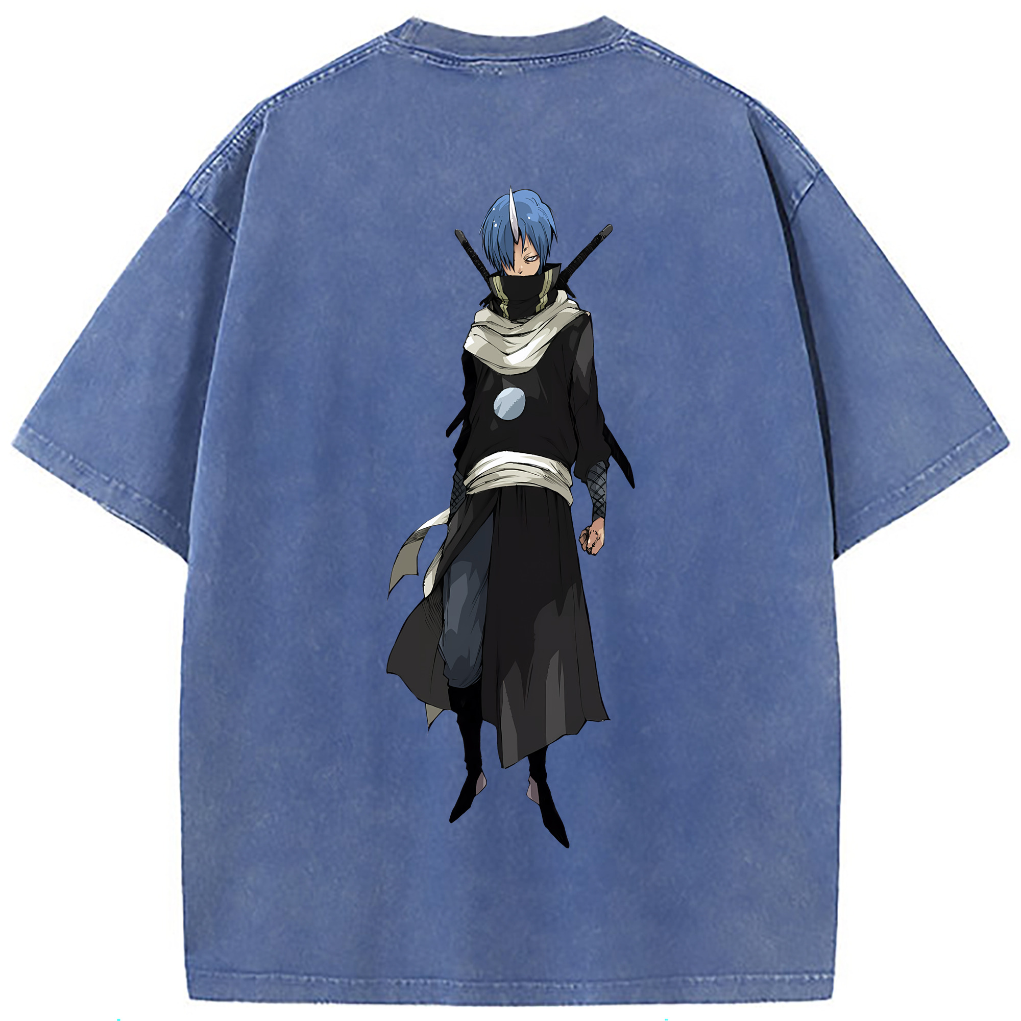 （画像用） 転スラ Regarding Reincarnated to Slime 綿100% ヴィンテージ風 半袖Tシャツ（背面プリント）