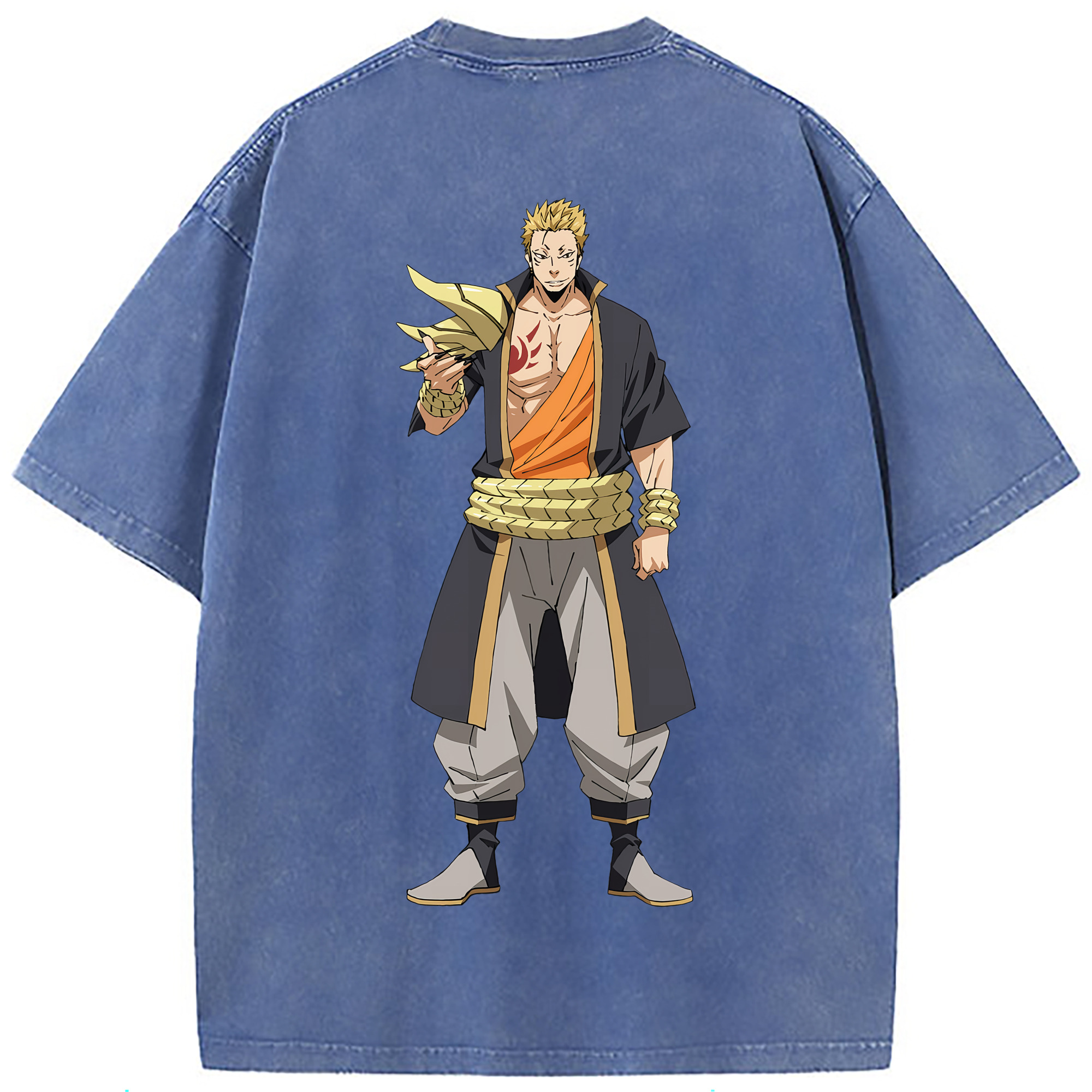 （画像用） 転スラ Regarding Reincarnated to Slime 綿100% ヴィンテージ風 半袖Tシャツ（背面プリント）