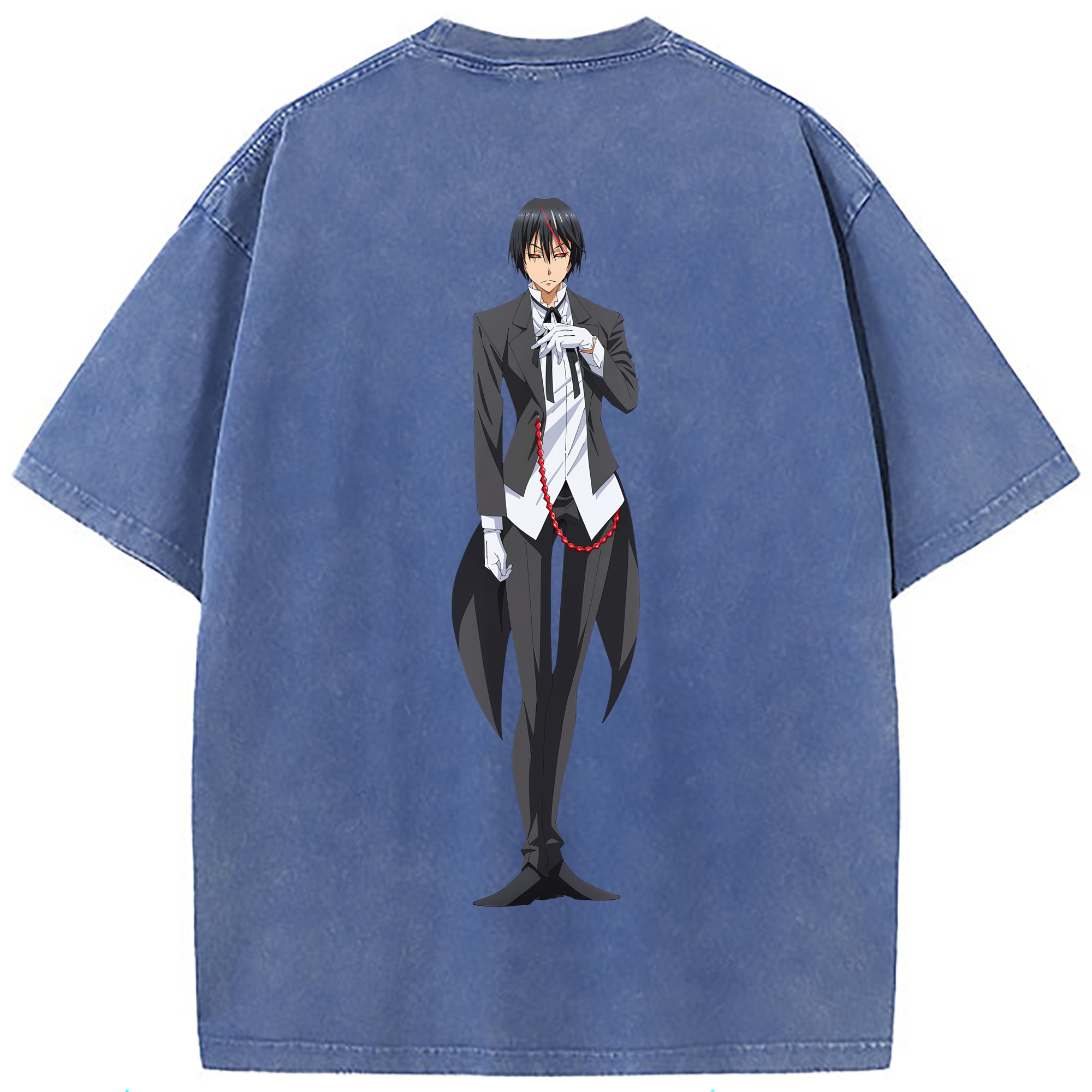 （画像用） 転スラ Regarding Reincarnated to Slime 綿100% ヴィンテージ風 半袖Tシャツ（背面プリント）