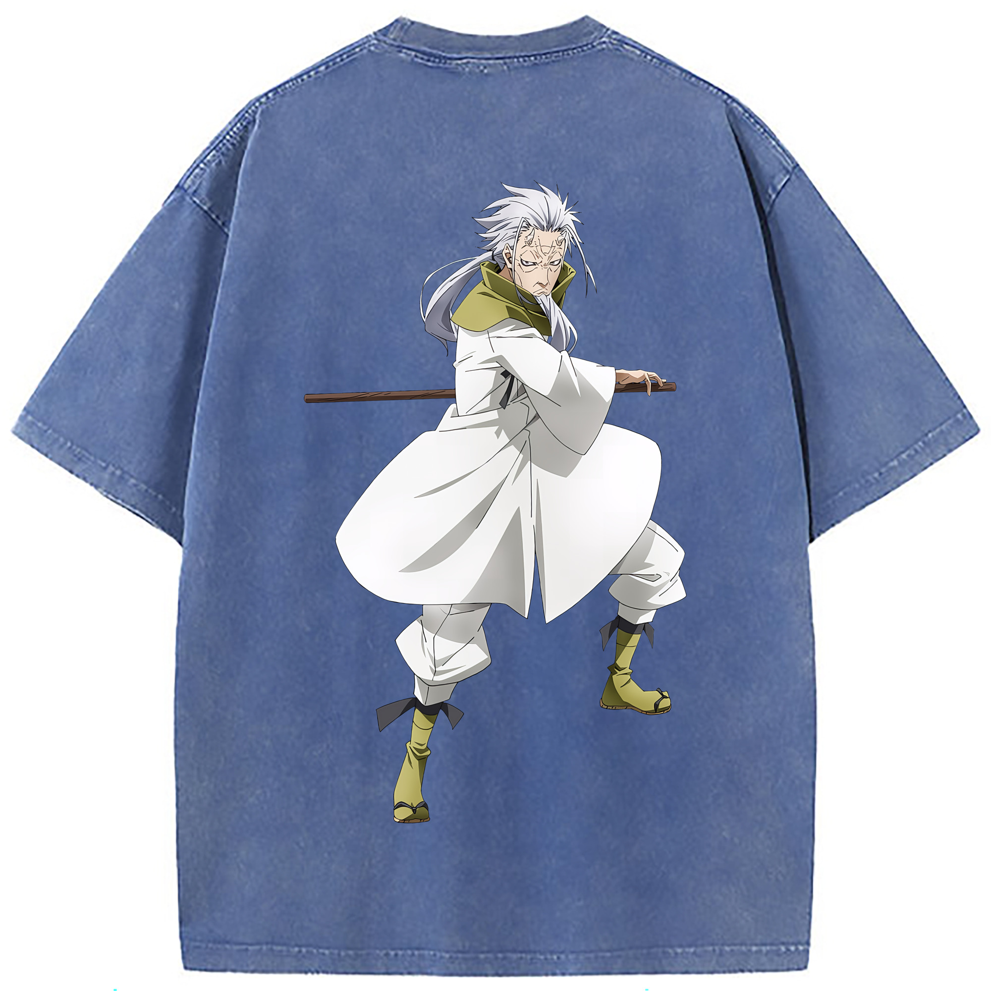 （画像用） 転スラ Regarding Reincarnated to Slime 綿100% ヴィンテージ風 半袖Tシャツ（背面プリント）