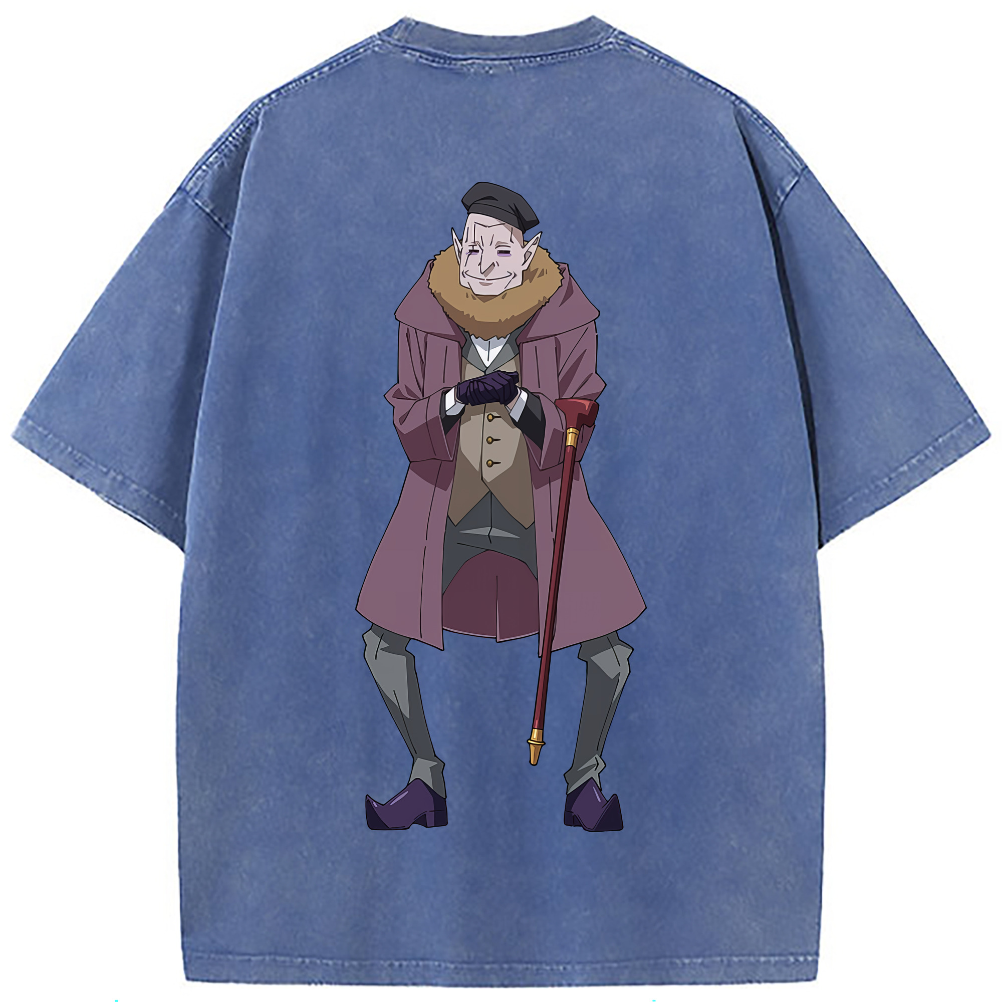 （画像用） 転スラ Regarding Reincarnated to Slime 綿100% ヴィンテージ風 半袖Tシャツ（背面プリント）
