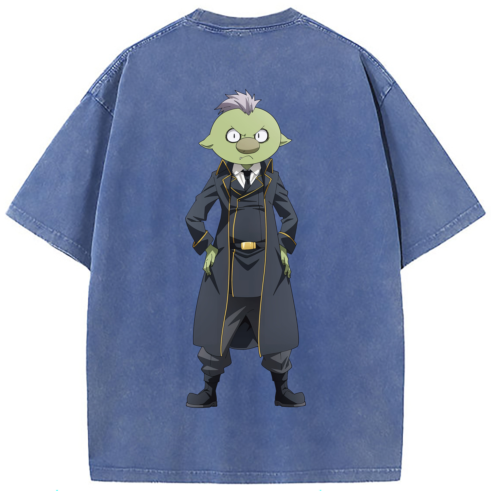 （画像用） 転スラ Regarding Reincarnated to Slime 綿100% ヴィンテージ風 半袖Tシャツ（背面プリント）