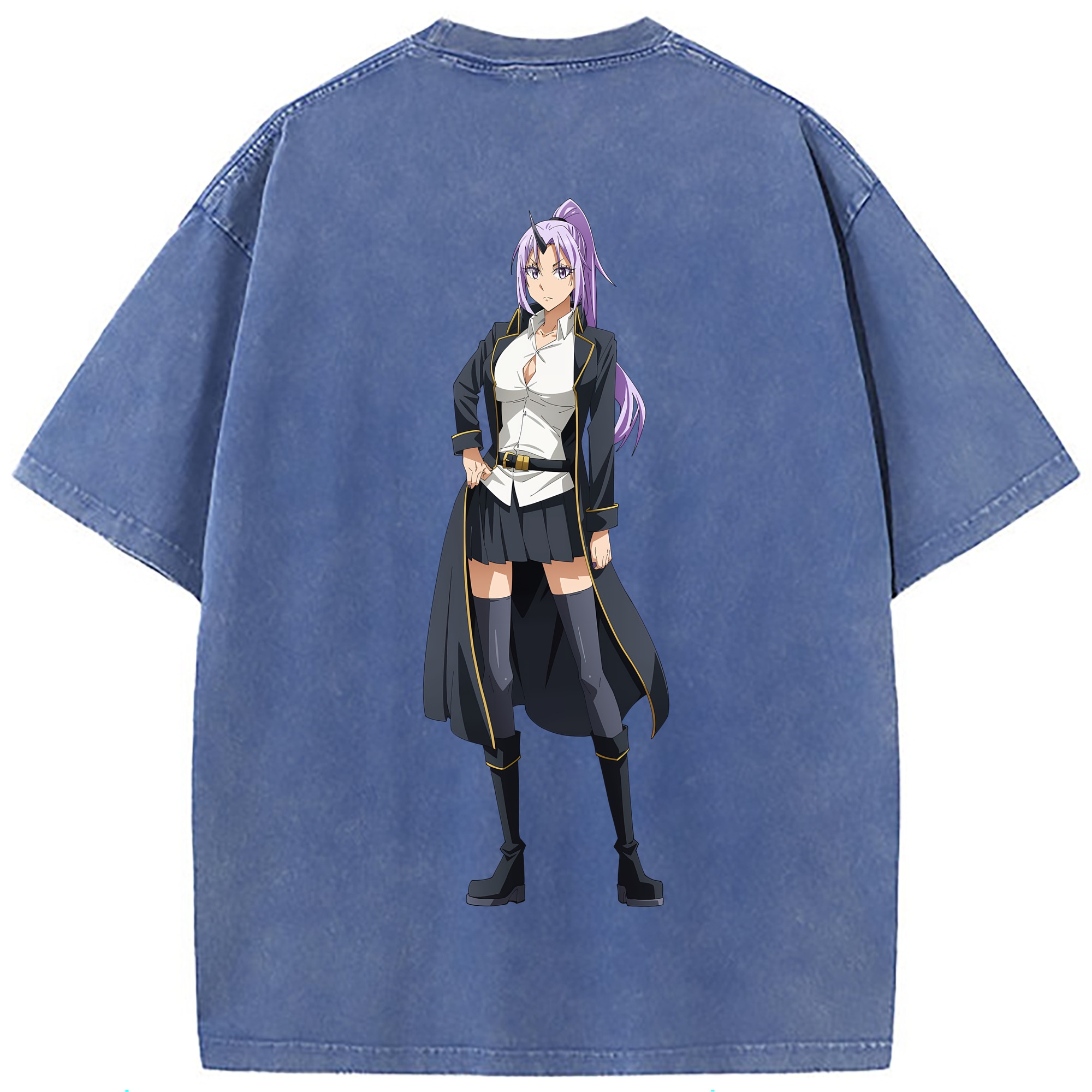 （画像用） 転スラ Regarding Reincarnated to Slime 綿100% ヴィンテージ風 半袖Tシャツ（背面プリント）