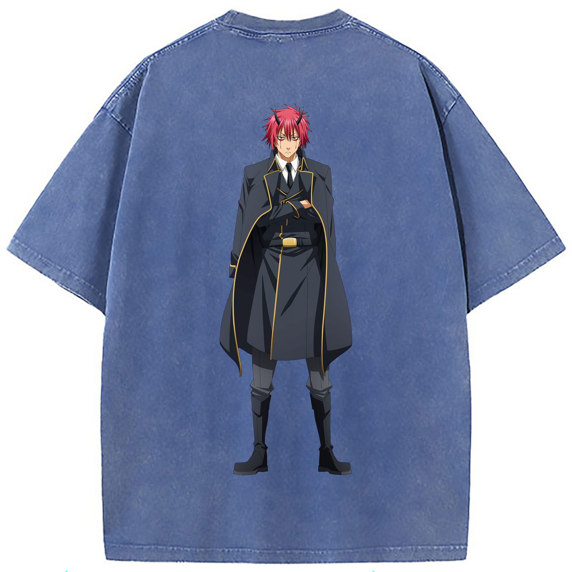 （画像用） 転スラ Regarding Reincarnated to Slime 綿100% ヴィンテージ風 半袖Tシャツ（背面プリント）