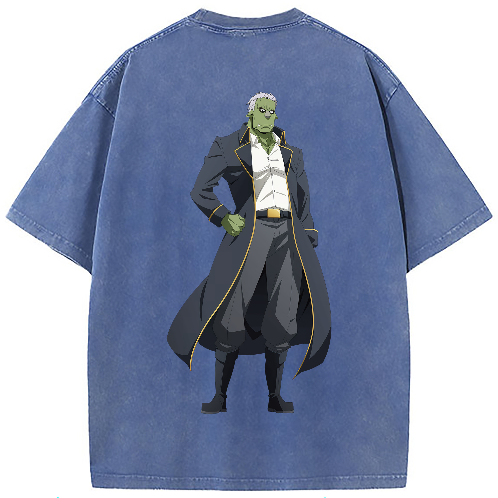 （画像用） 転スラ Regarding Reincarnated to Slime 綿100% ヴィンテージ風 半袖Tシャツ（背面プリント）