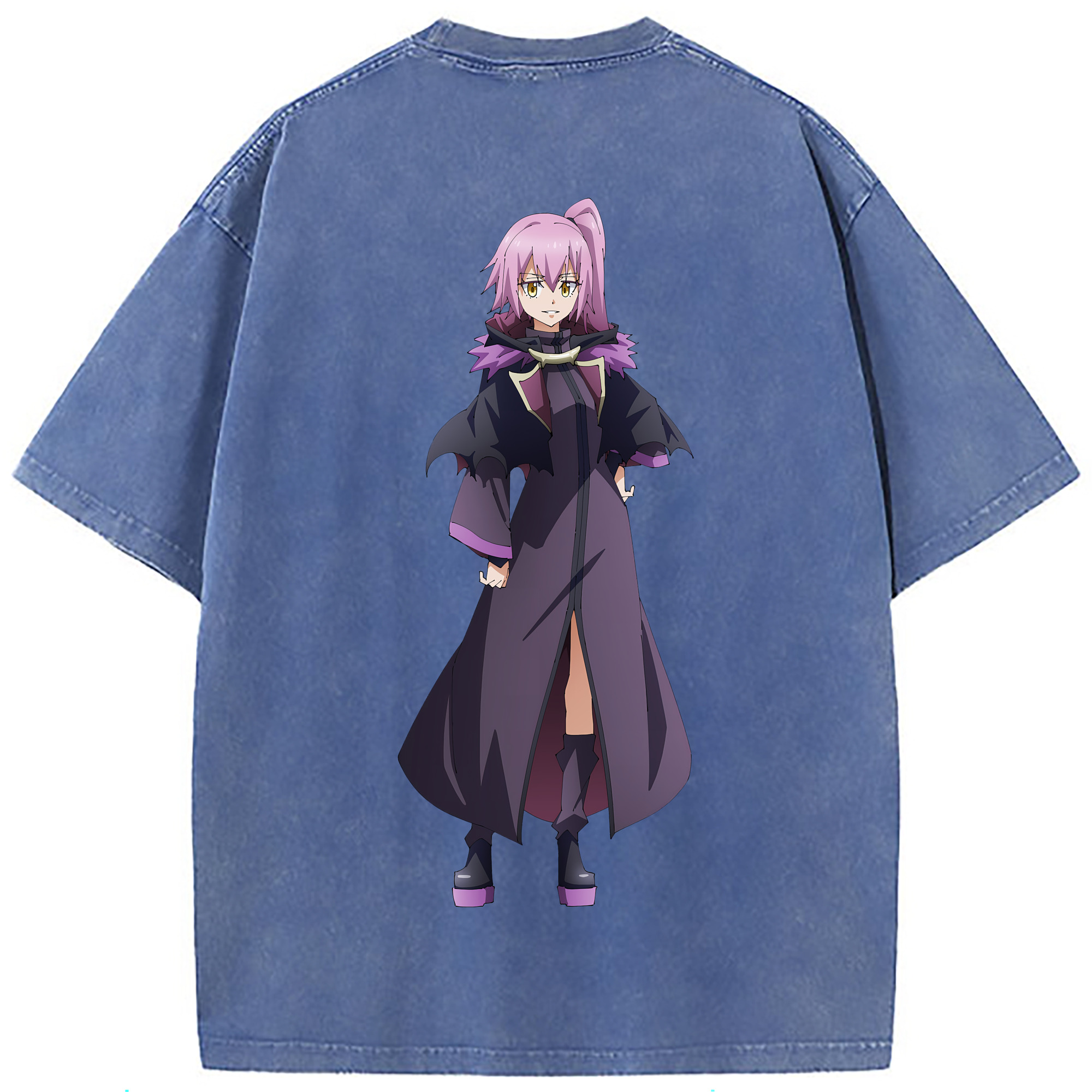 （画像用） 転スラ Regarding Reincarnated to Slime 綿100% ヴィンテージ風 半袖Tシャツ（背面プリント）