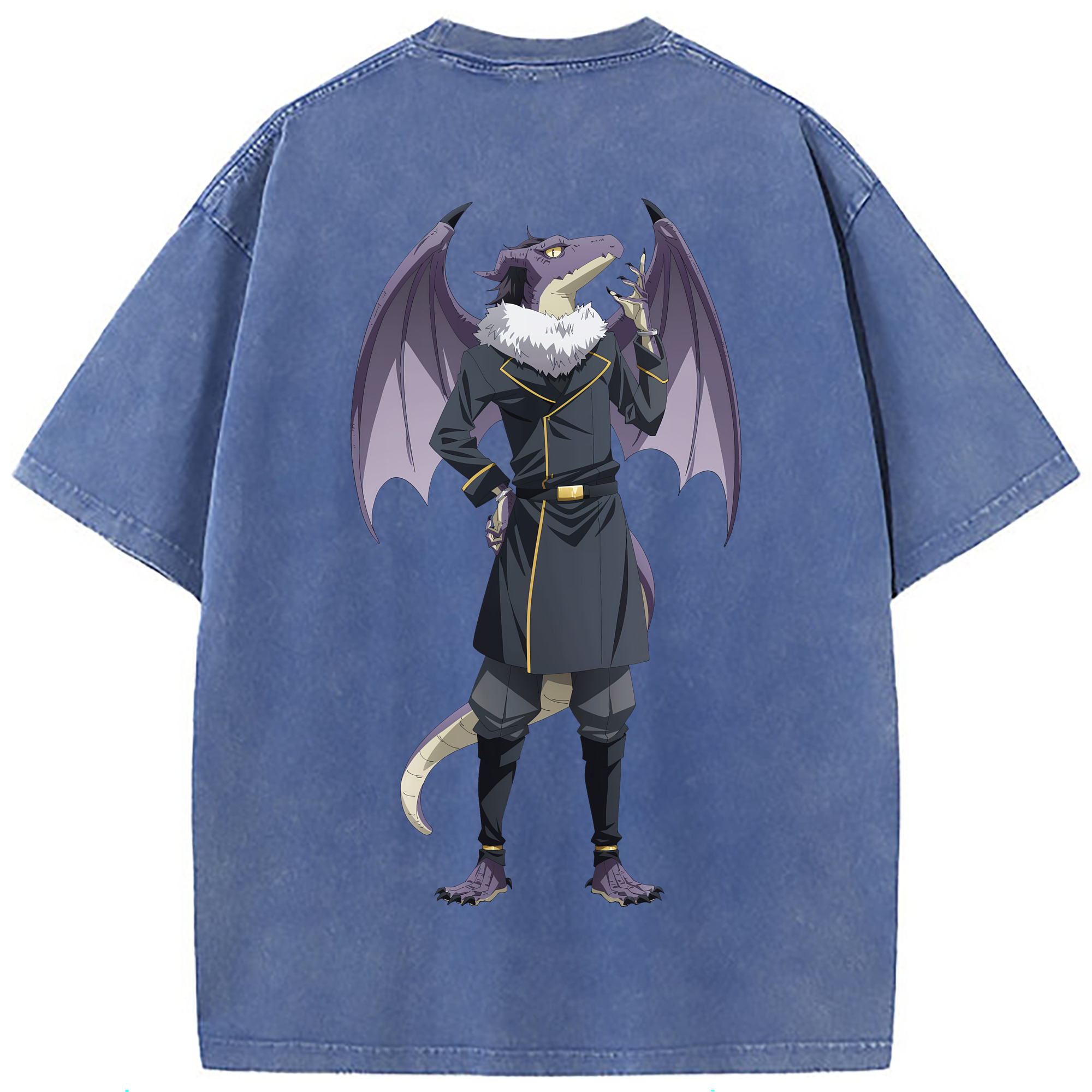 （画像用） 転スラ Regarding Reincarnated to Slime 綿100% ヴィンテージ風 半袖Tシャツ（背面プリント）