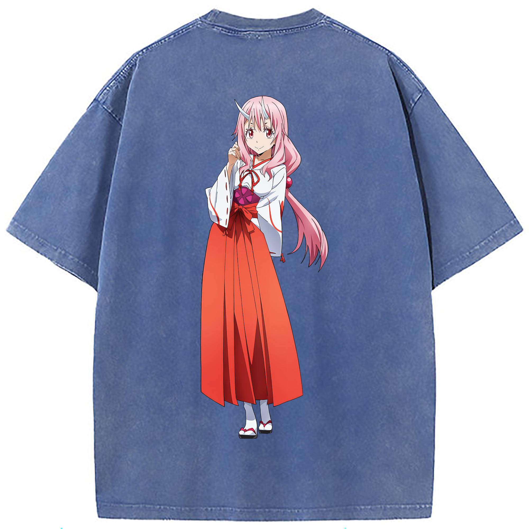 （画像用） 転スラ Regarding Reincarnated to Slime 綿100% ヴィンテージ風 半袖Tシャツ（背面プリント）