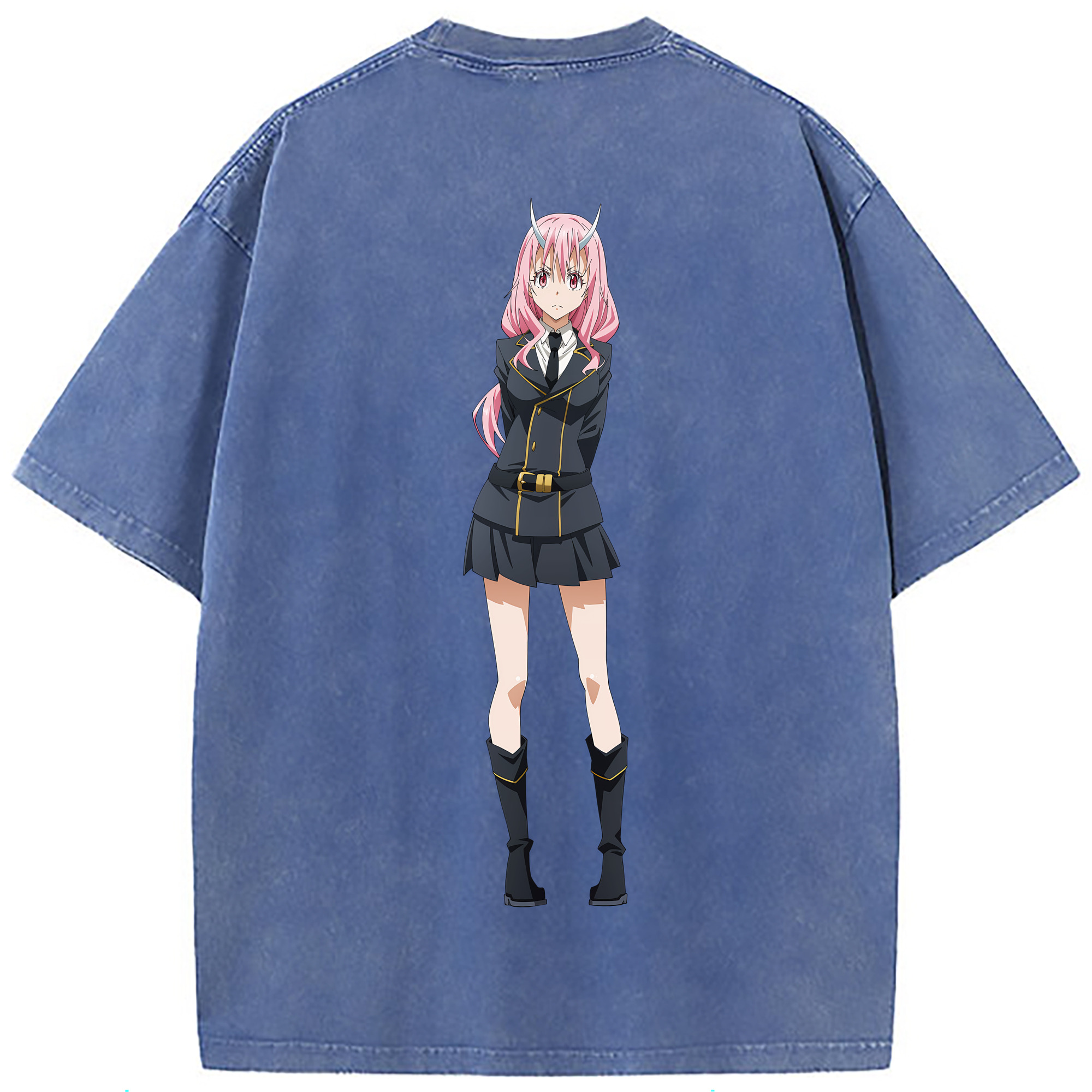 （画像用） 転スラ Regarding Reincarnated to Slime 綿100% ヴィンテージ風 半袖Tシャツ（背面プリント）