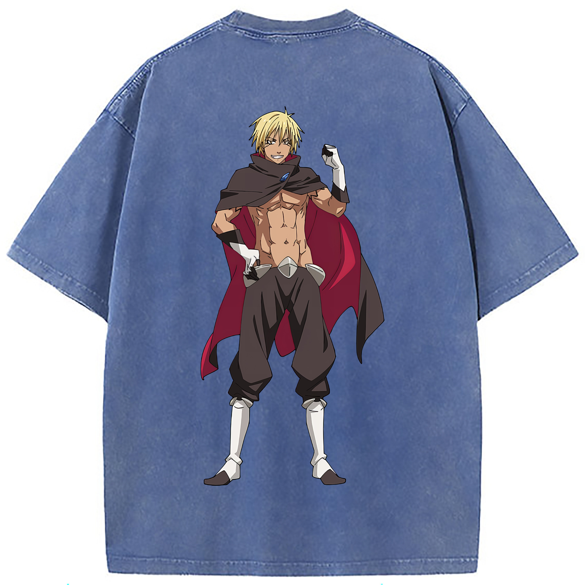 （画像用） 転スラ Regarding Reincarnated to Slime 綿100% ヴィンテージ風 半袖Tシャツ（背面プリント）