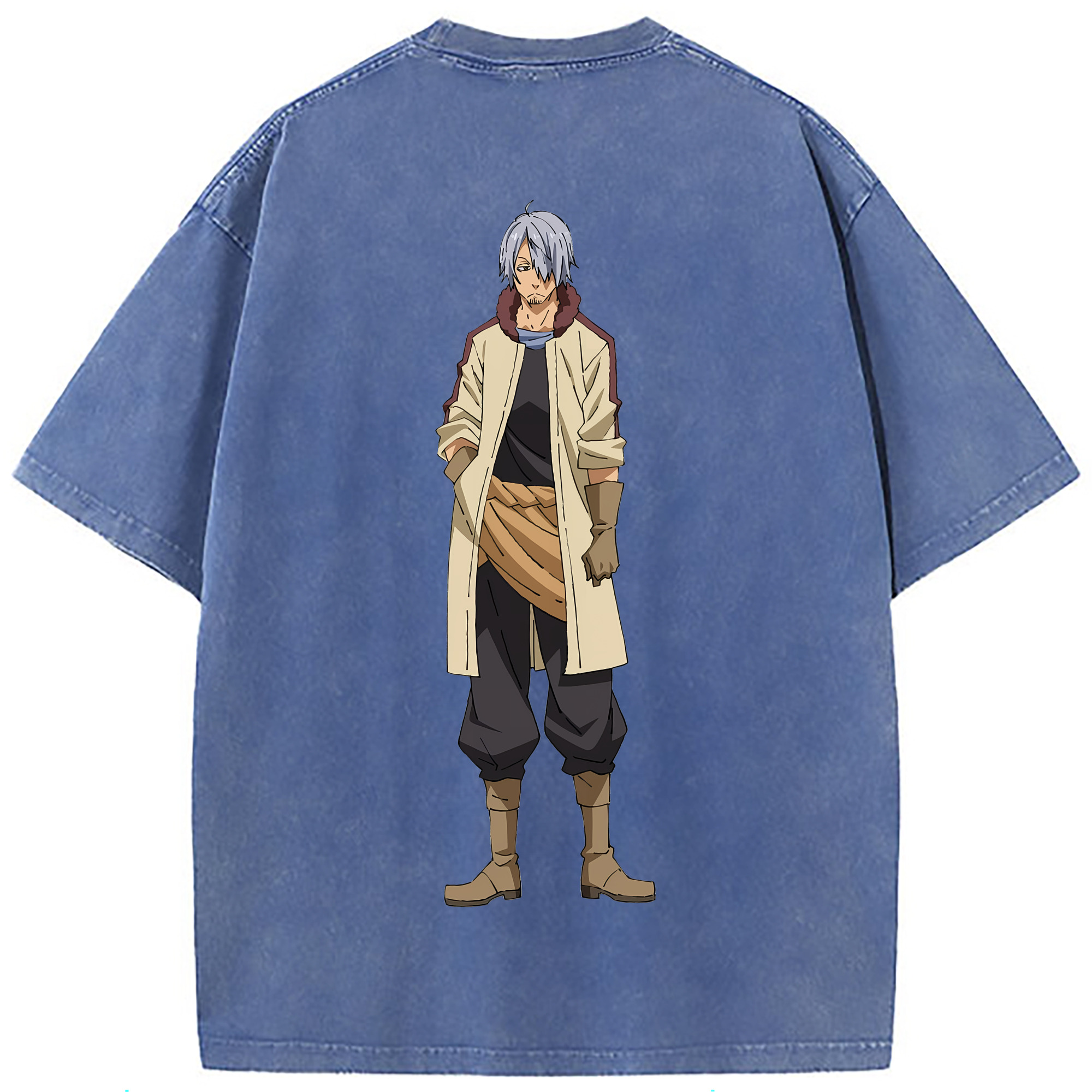 （画像用） 転スラ Regarding Reincarnated to Slime 綿100% ヴィンテージ風 半袖Tシャツ（背面プリント）