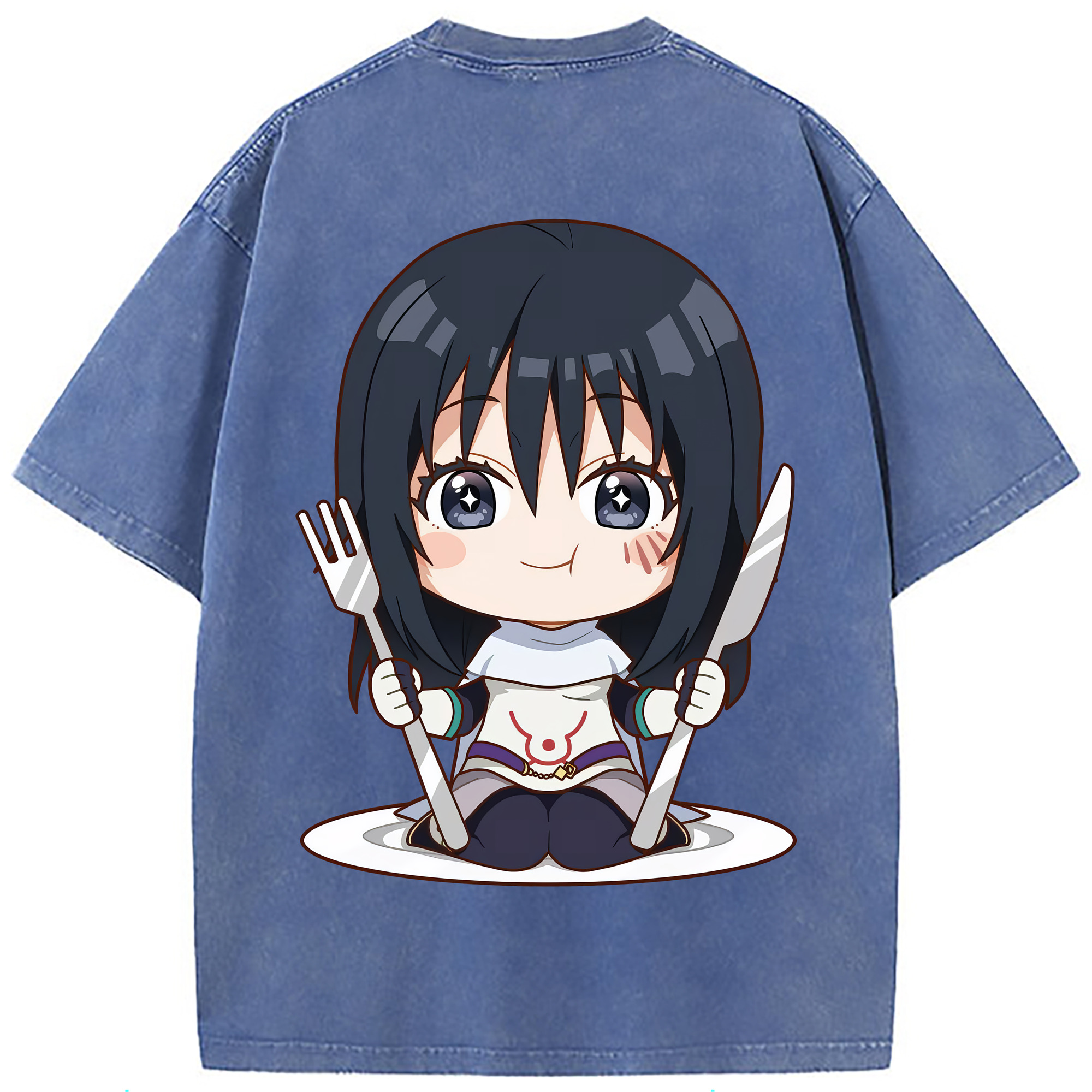 （画像用） 転スラ Regarding Reincarnated to Slime 綿100% ヴィンテージ風 半袖Tシャツ（背面プリント）