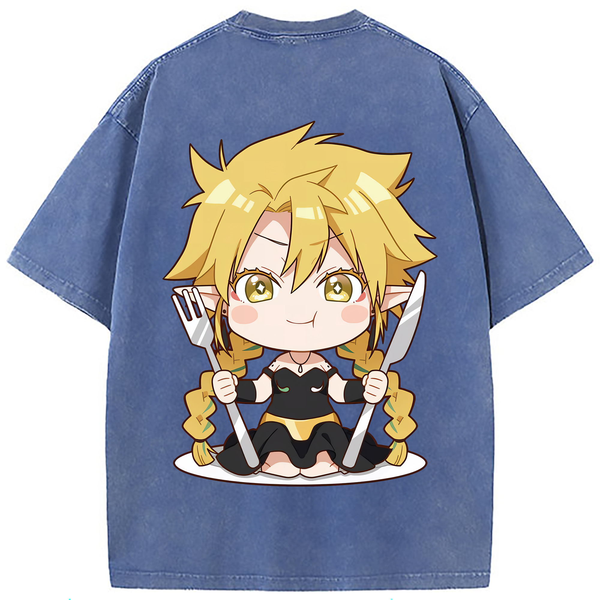 （画像用） 転スラ Regarding Reincarnated to Slime 綿100% ヴィンテージ風 半袖Tシャツ（背面プリント）