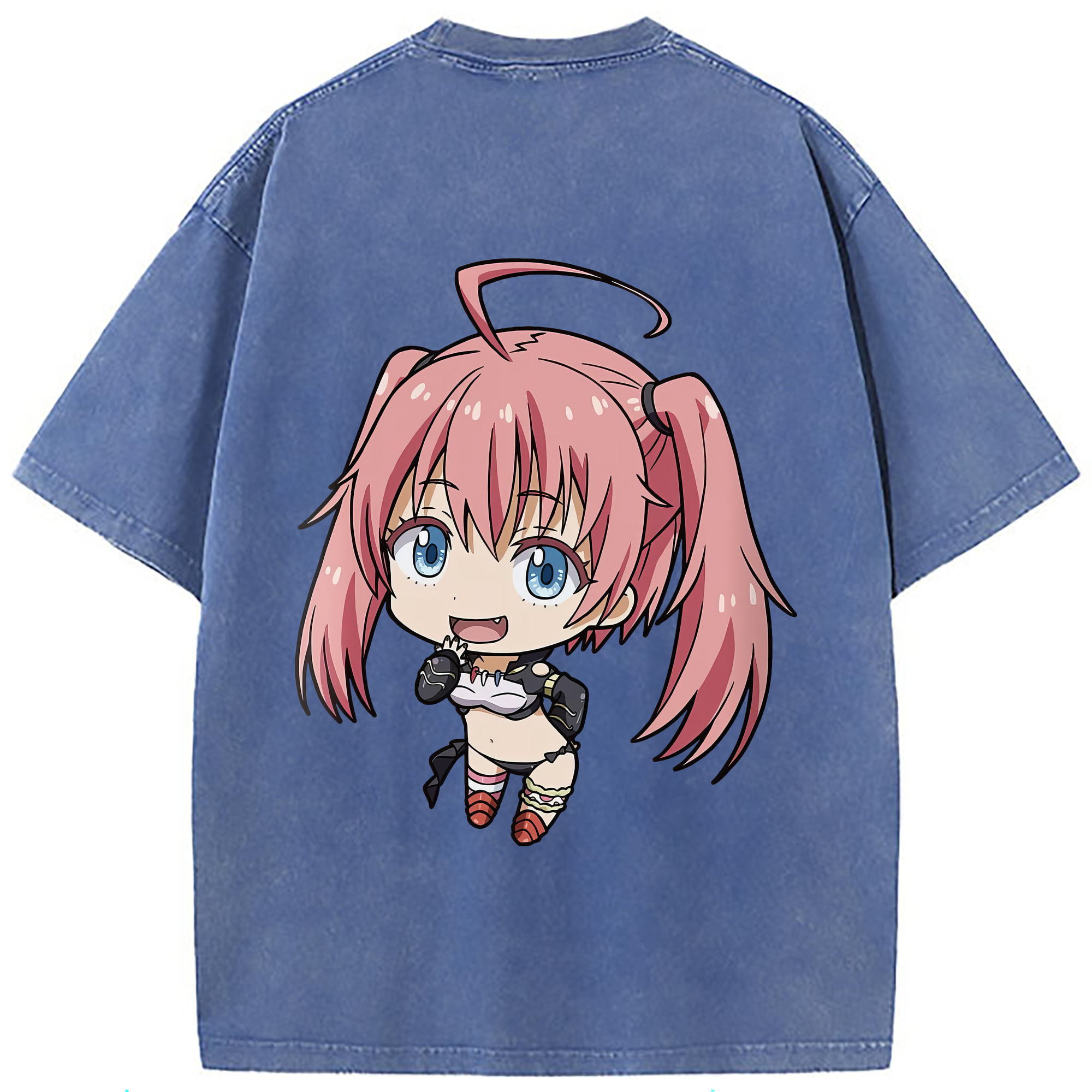 （画像用） 転スラ Regarding Reincarnated to Slime 綿100% ヴィンテージ風 半袖Tシャツ（背面プリント）