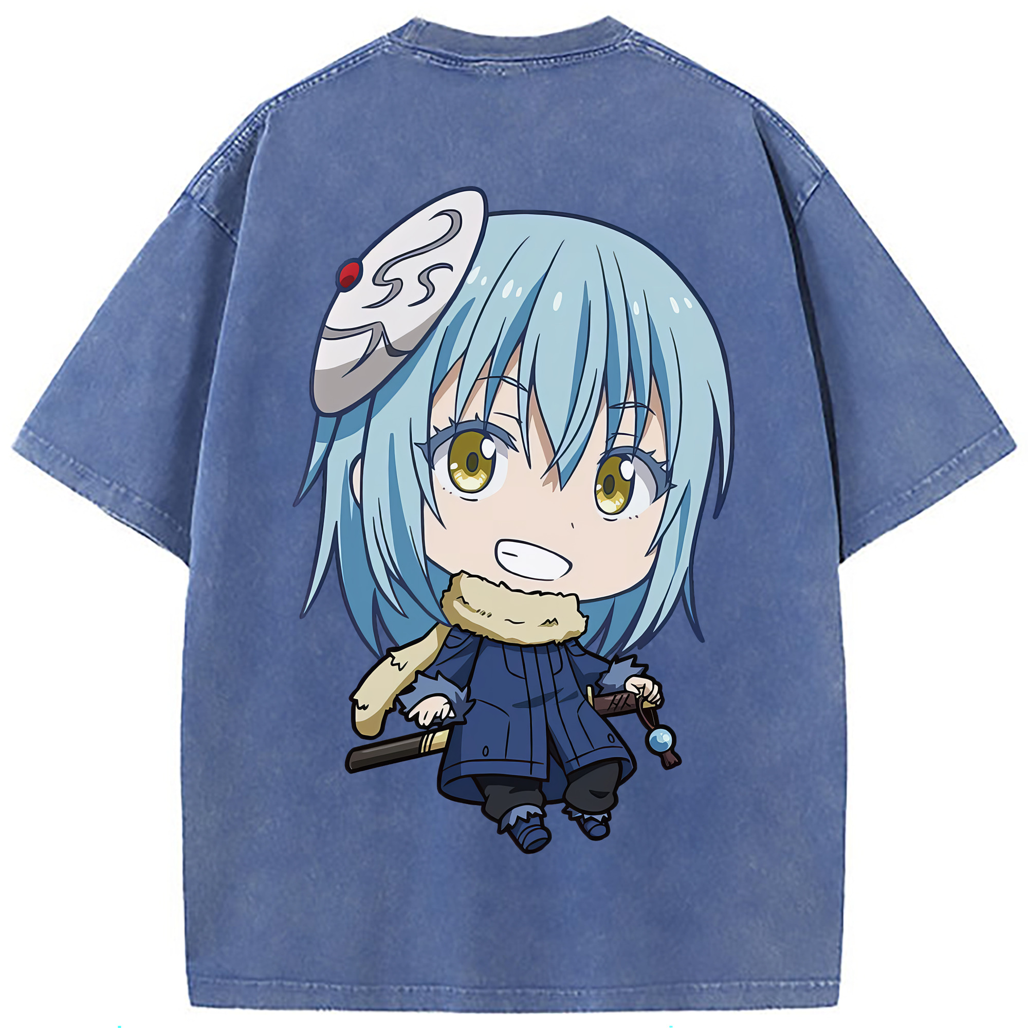 （画像用） 転スラ Regarding Reincarnated to Slime 綿100% ヴィンテージ風 半袖Tシャツ（背面プリント）