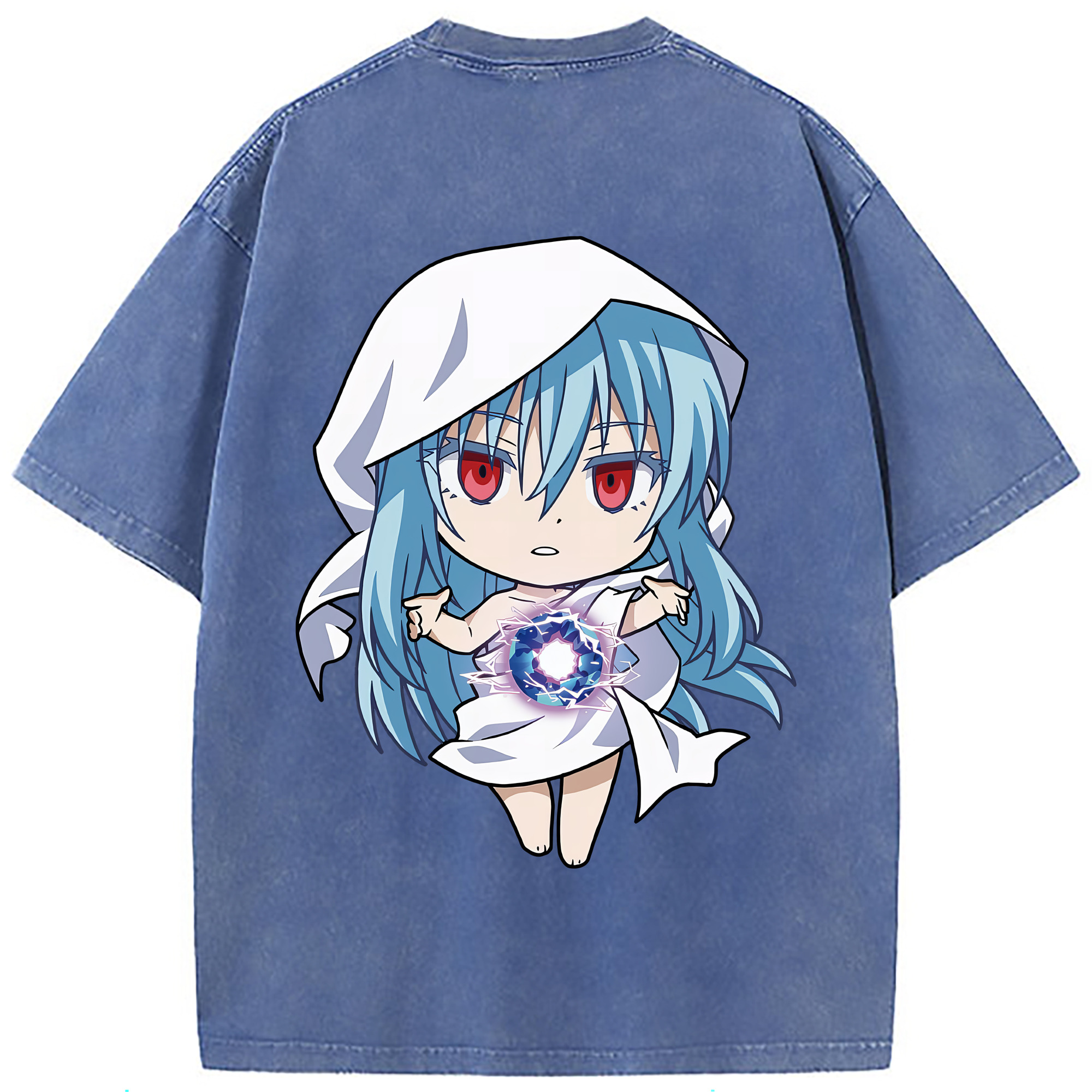 （画像用） 転スラ Regarding Reincarnated to Slime 綿100% ヴィンテージ風 半袖Tシャツ（背面プリント）